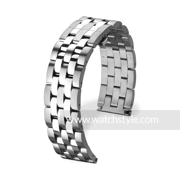 Stainless Steel Watch Strap with Polished Finish