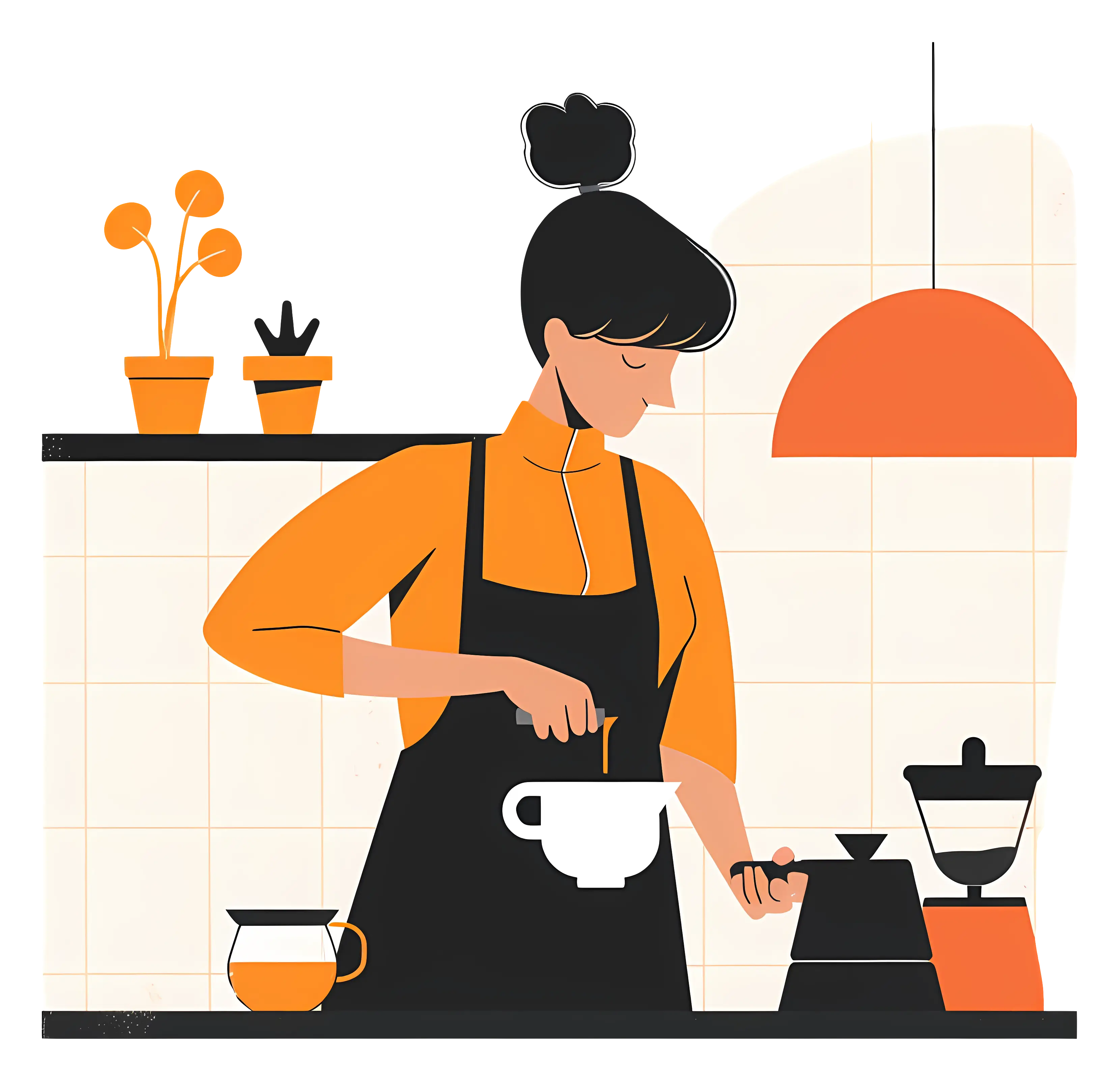 Woman Cooking in Kitchen