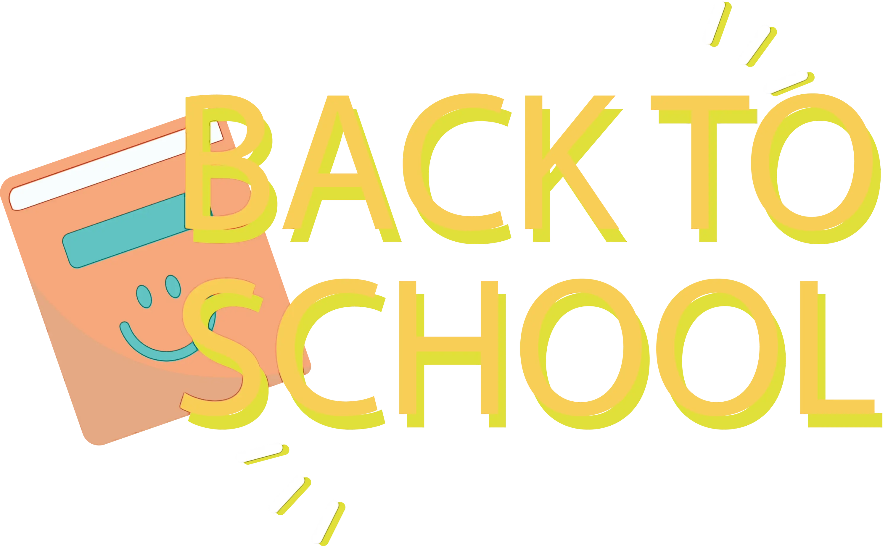 Back to School Text with Smiling Book