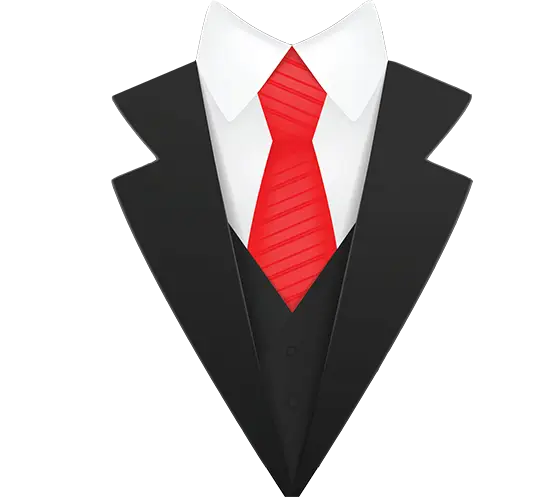 Formal Black Suit Jacket with Red Tie
