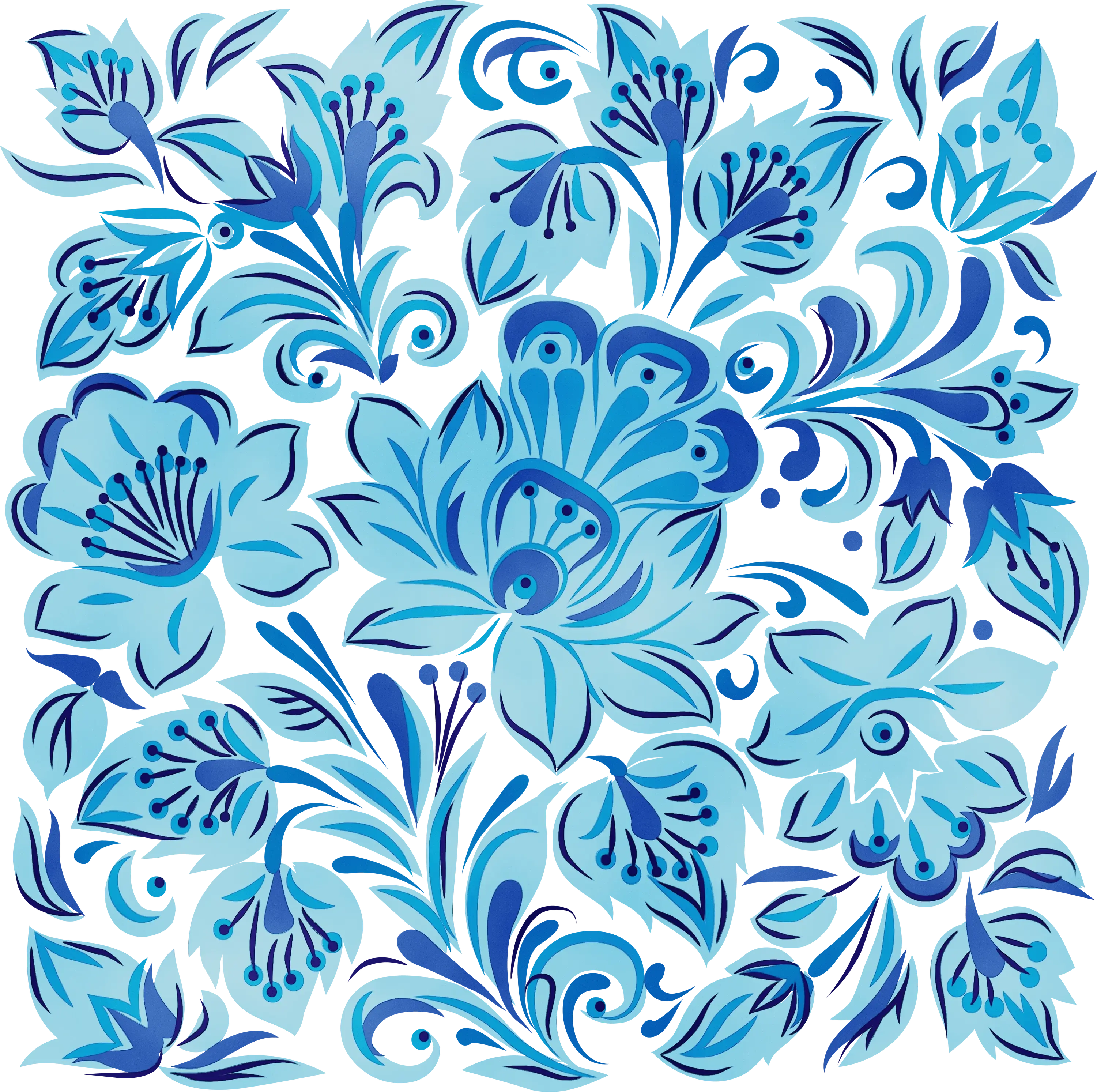 Blue Floral Pattern Design