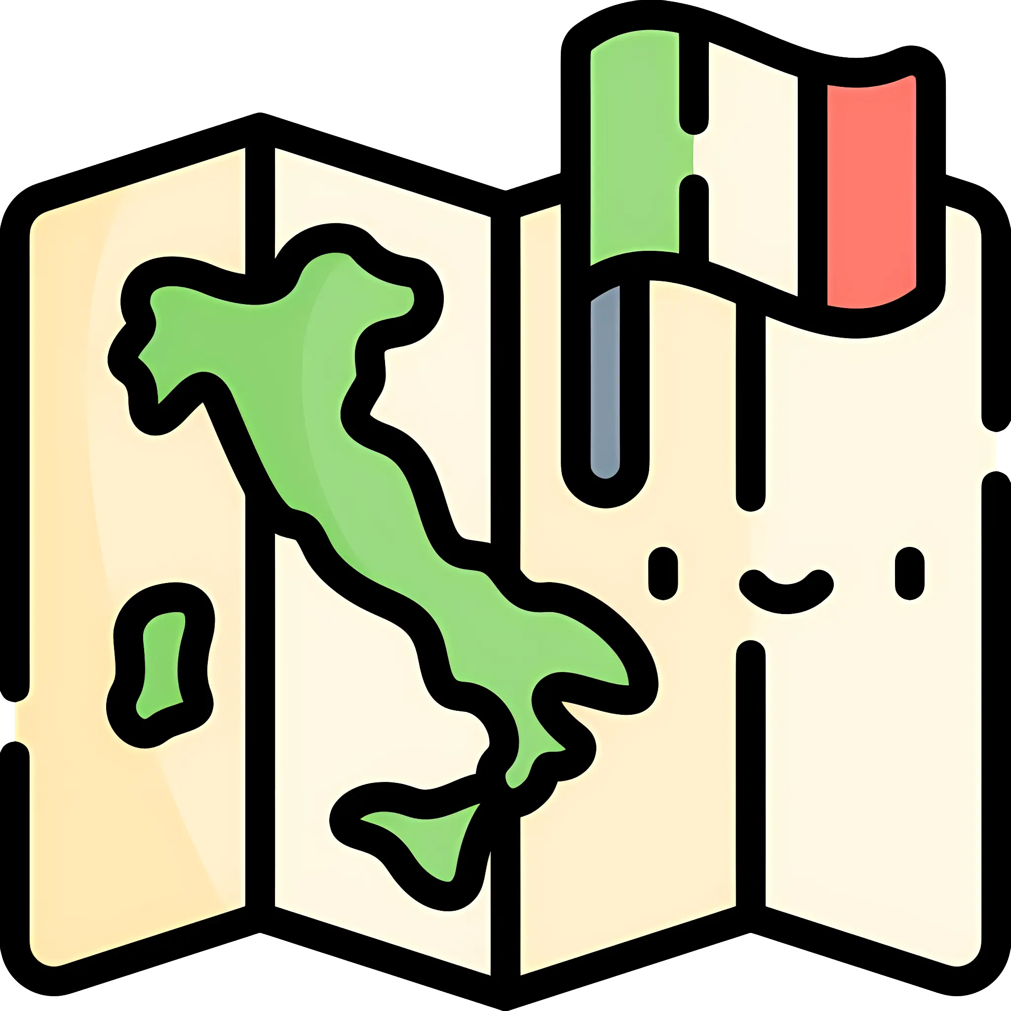 Cute Italy Map with Flag