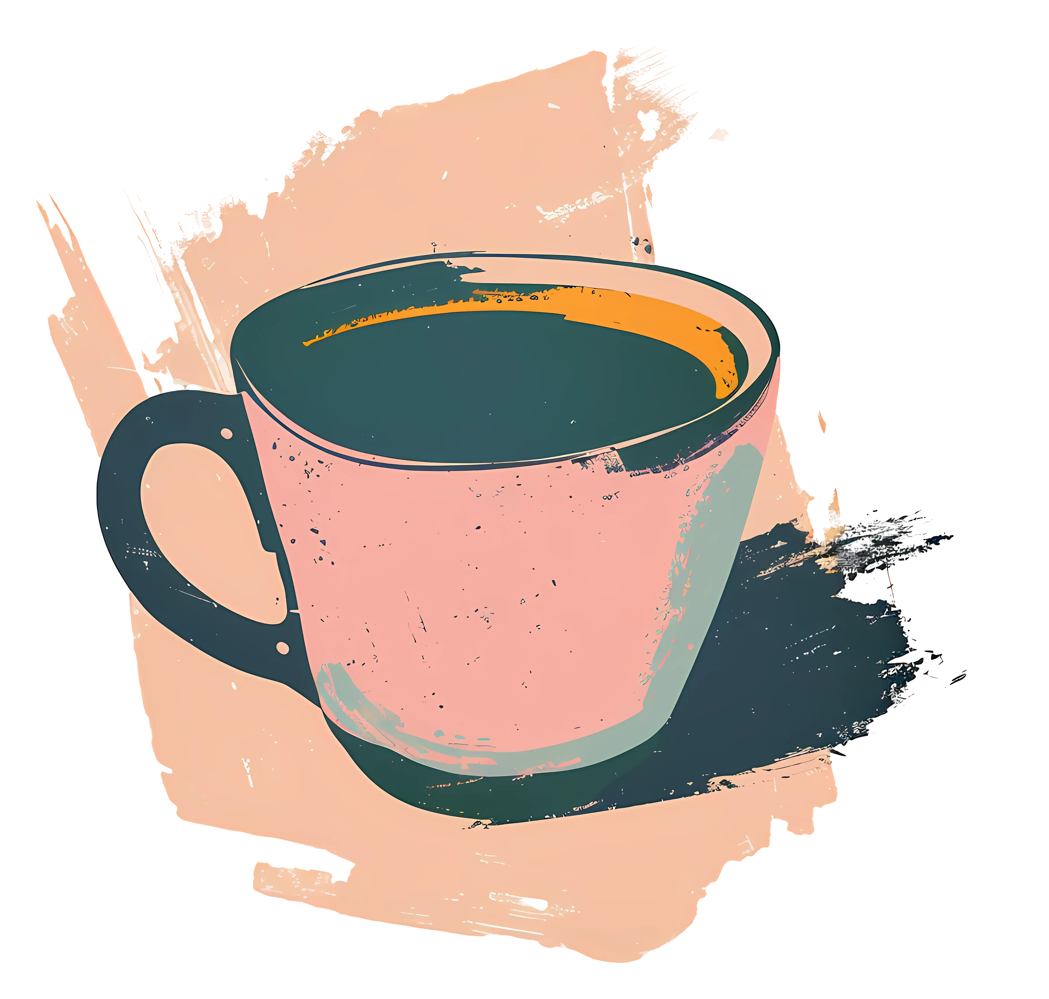 Artistic Coffee Cup Illustration