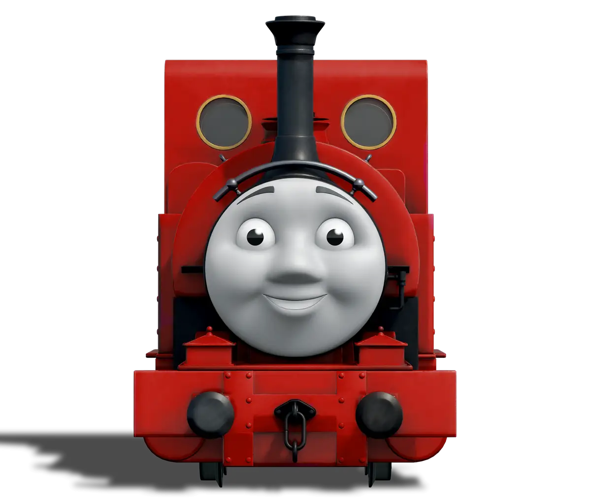 Red Cartoon Train with Smiling Face