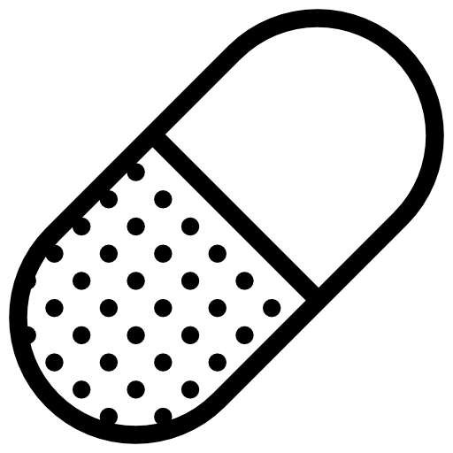Black and White Pill Icon for Healthcare