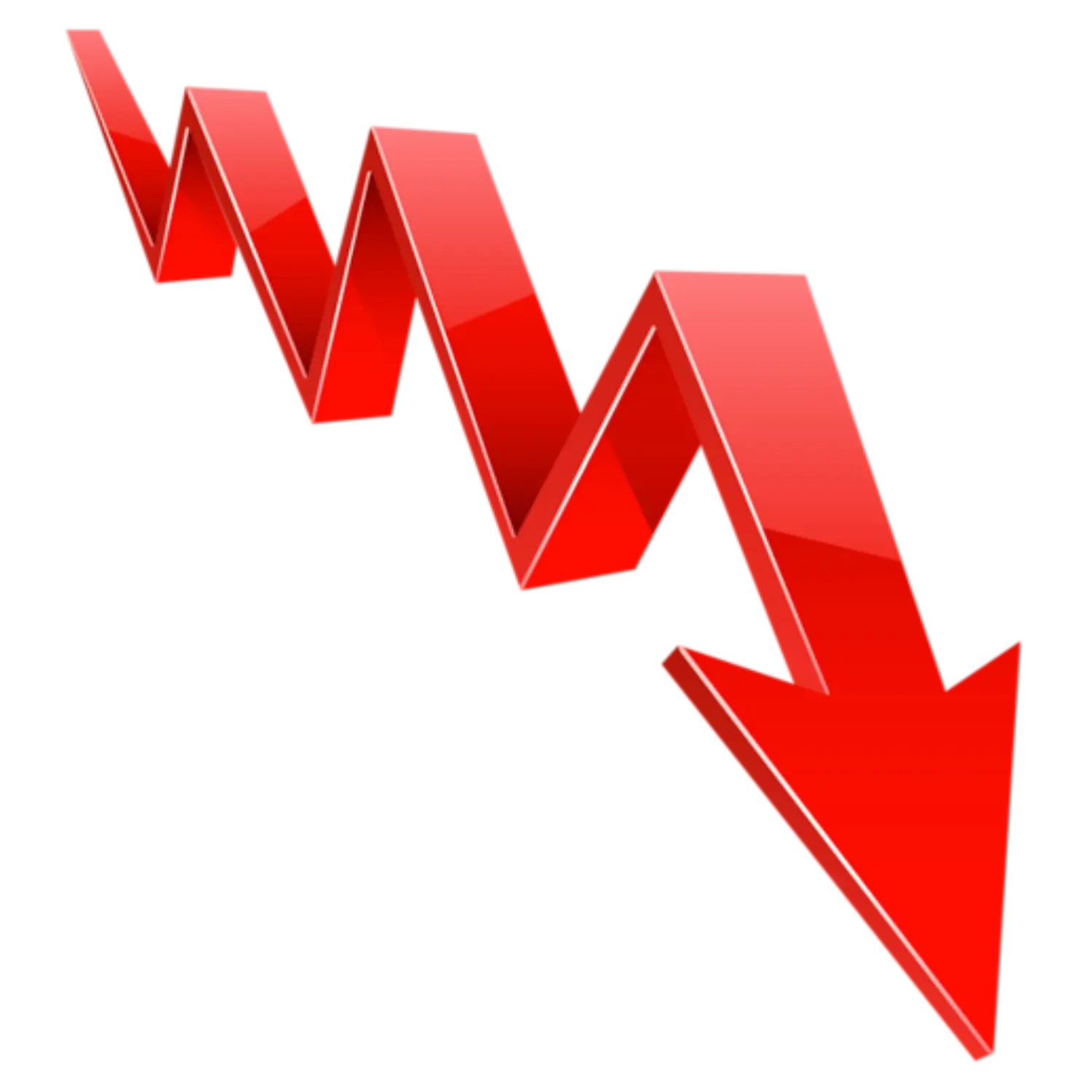 Red Downward Arrow Showing Decline