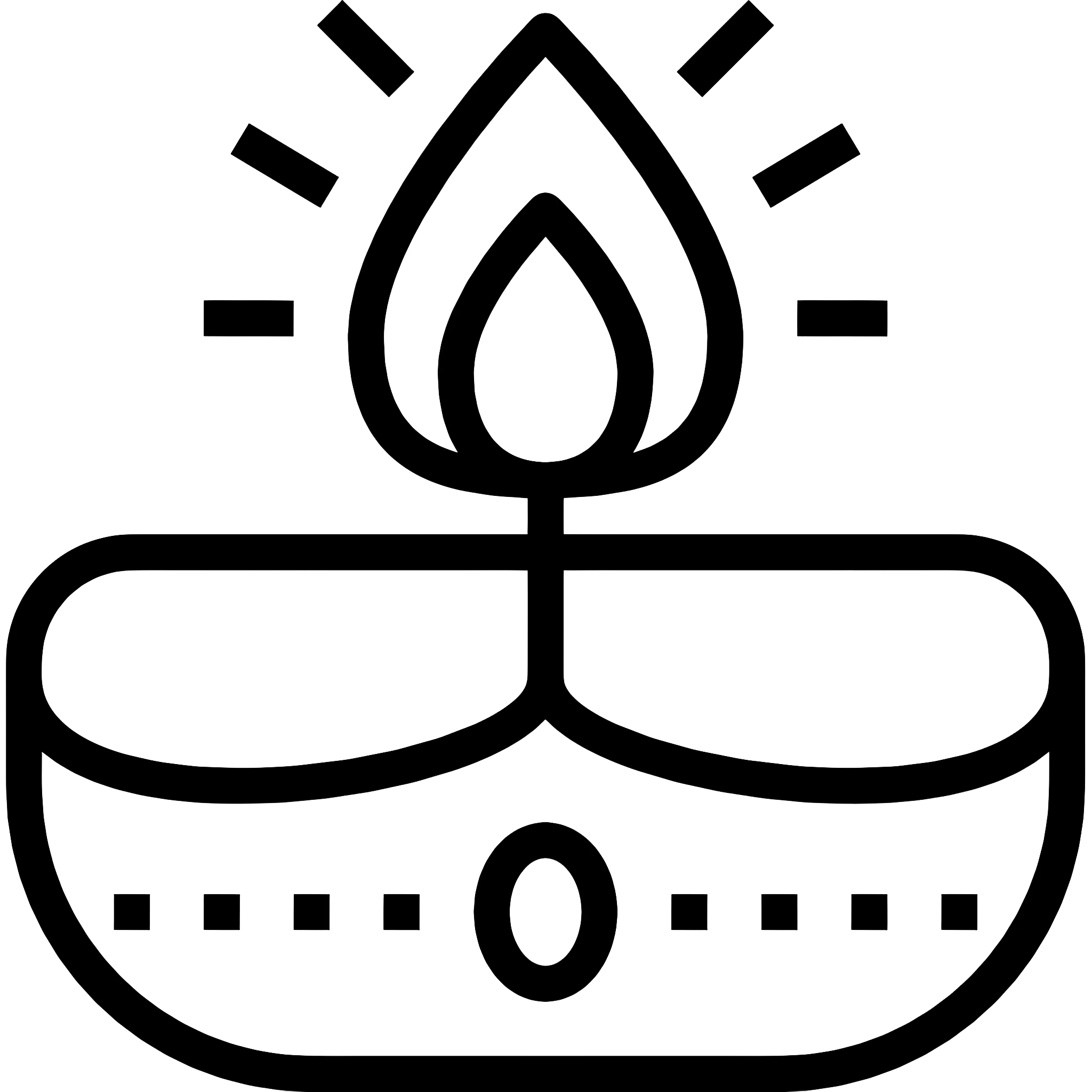 Simple Line Art Lamp with Flame