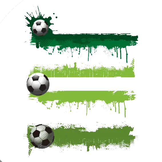 Soccer Balls with Green Paint Splashes