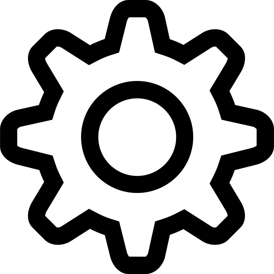 Simple Black Gear Icon for Settings