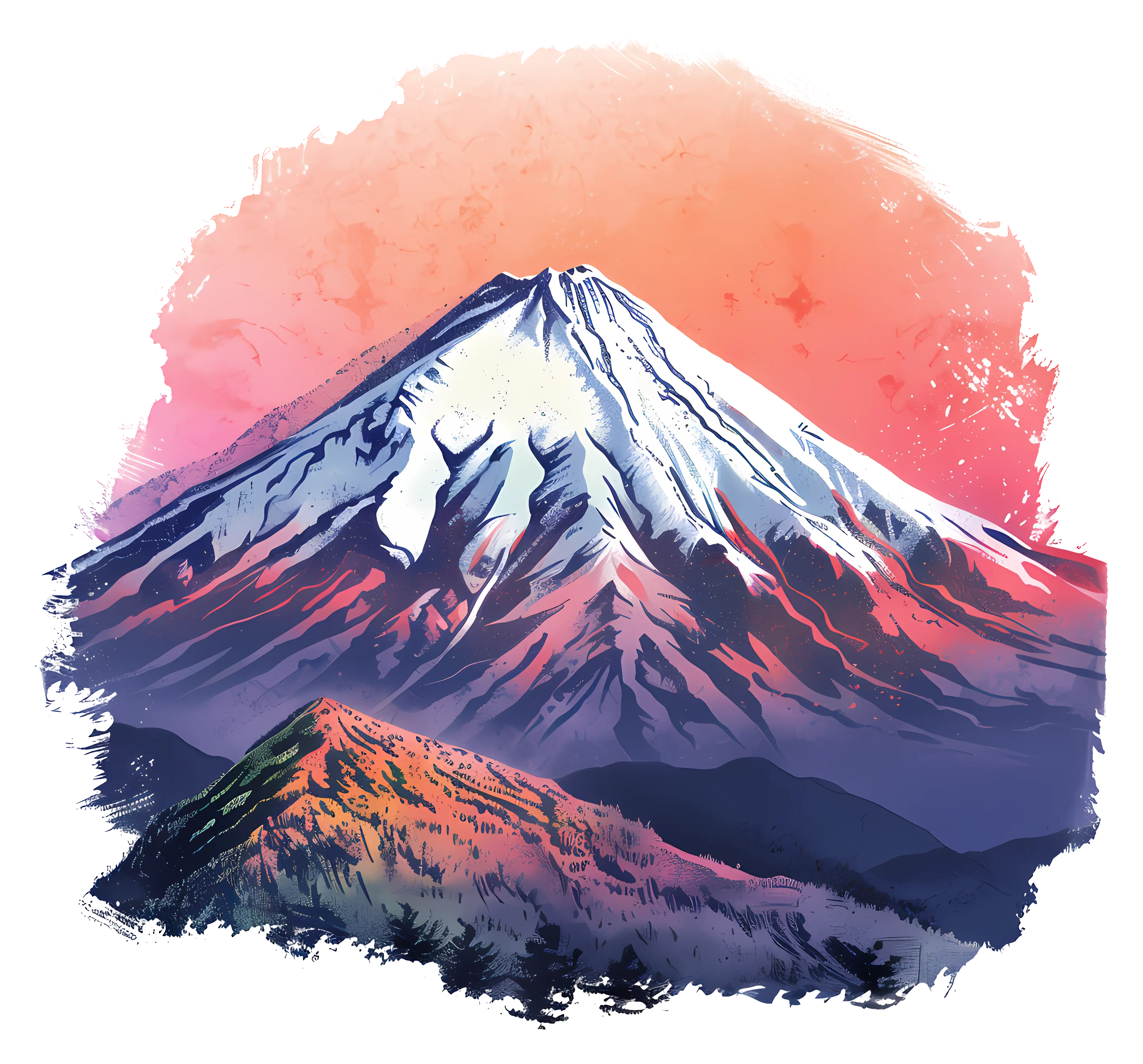 Majestic Mountain with Snow-Capped Peak
