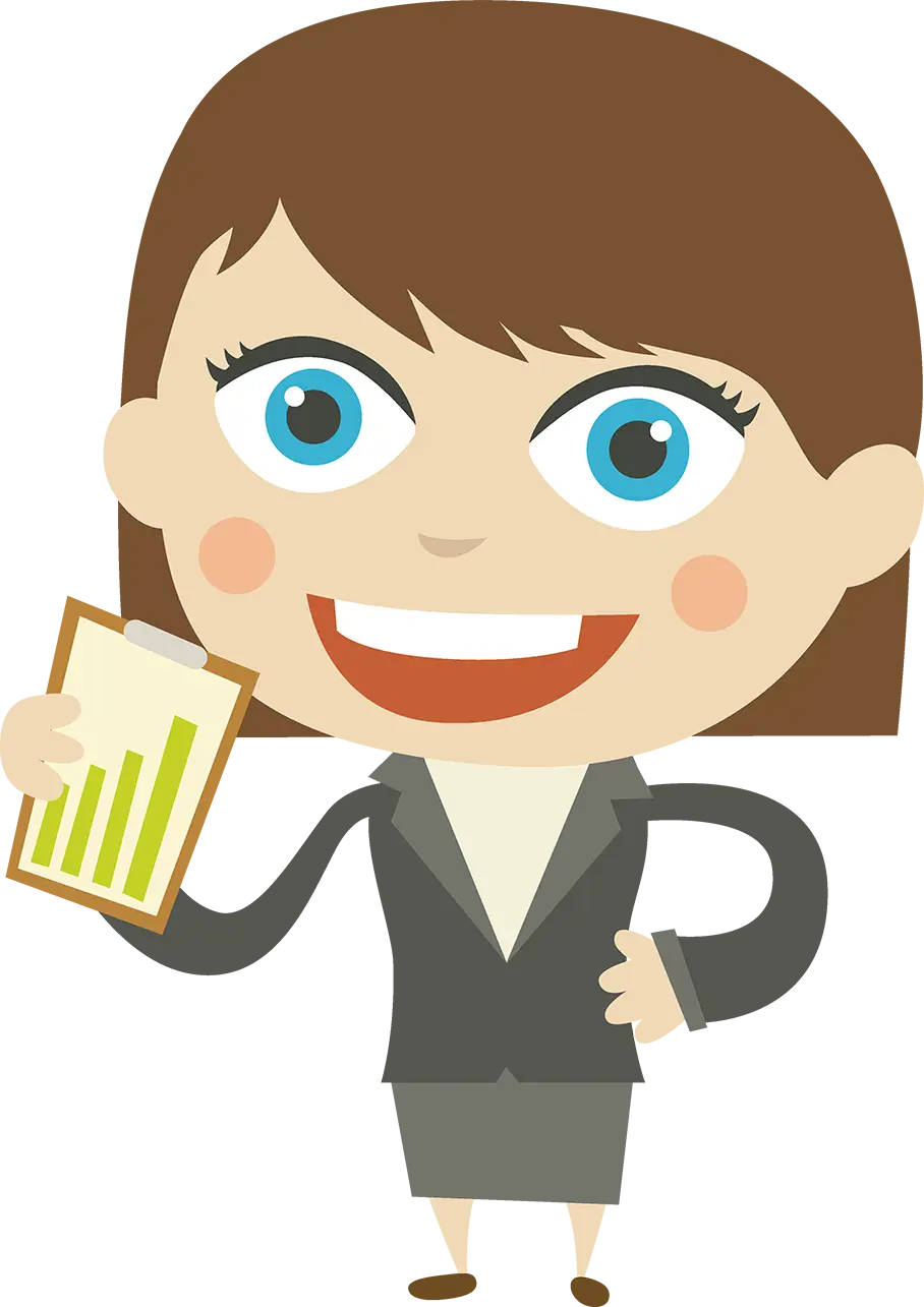 Businesswoman Cartoon with Chart