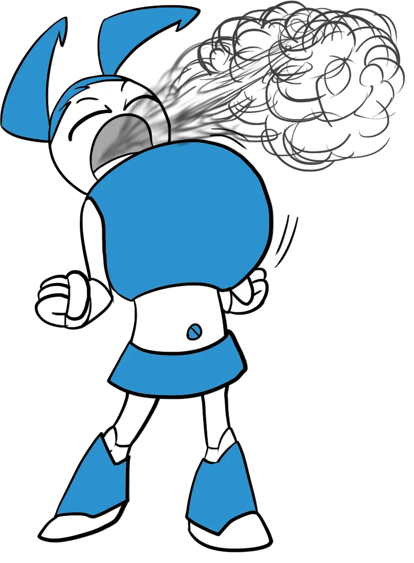 Cartoon Robot Sneezing