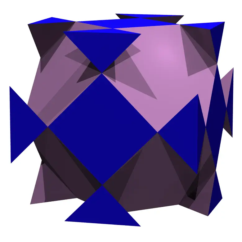 Abstract 3D Geometric Structure in Blue and Purple Hues