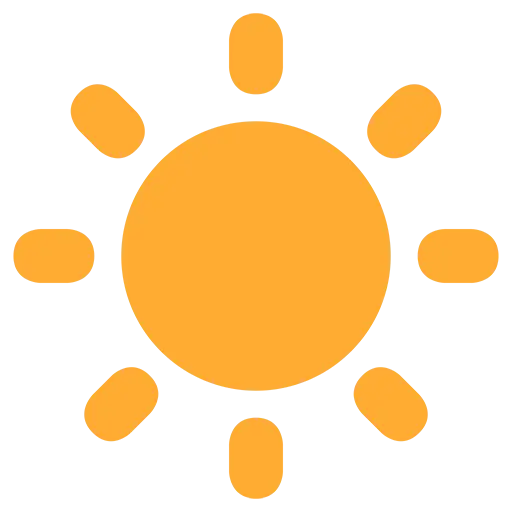 Yellow Sun Icon for Weather or Summer Theme