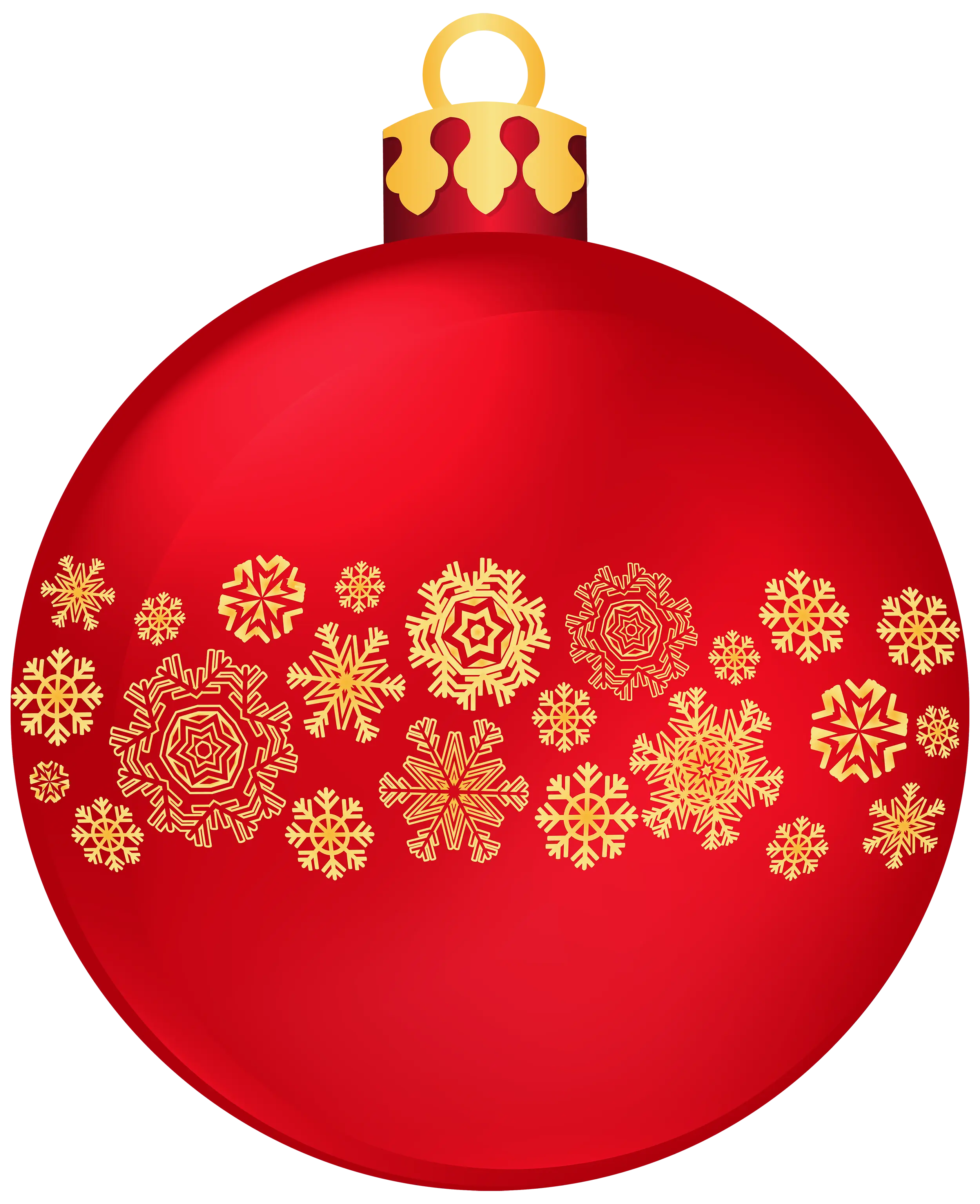 Red and Gold Christmas Ornament with Snowflake Pattern