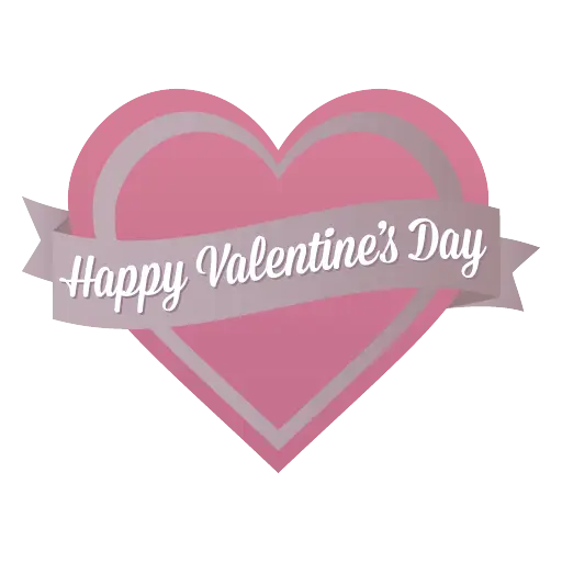 Pink Valentine&#039;s Day Heart Banner