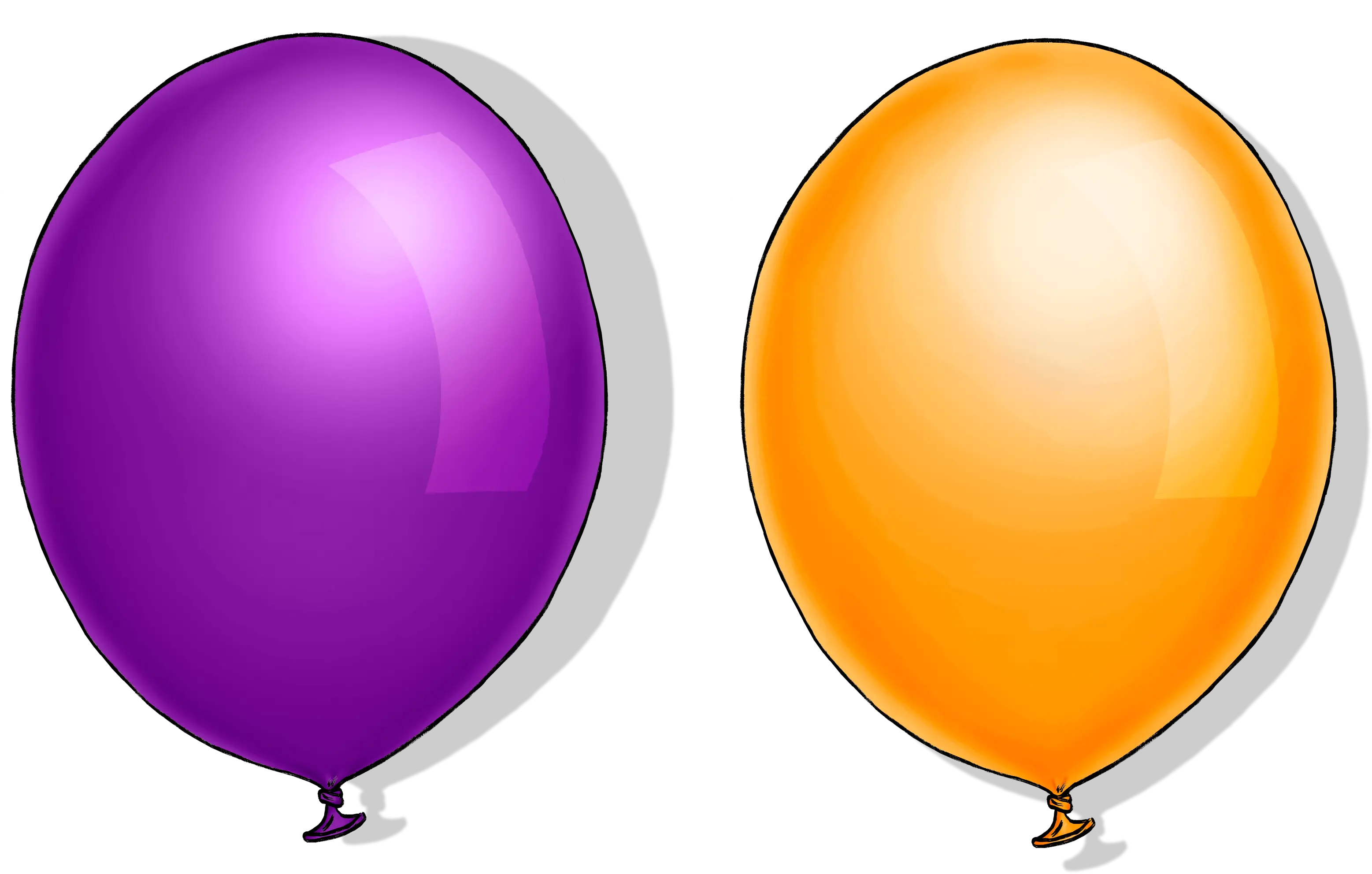 Purple and Orange Balloons Illustration
