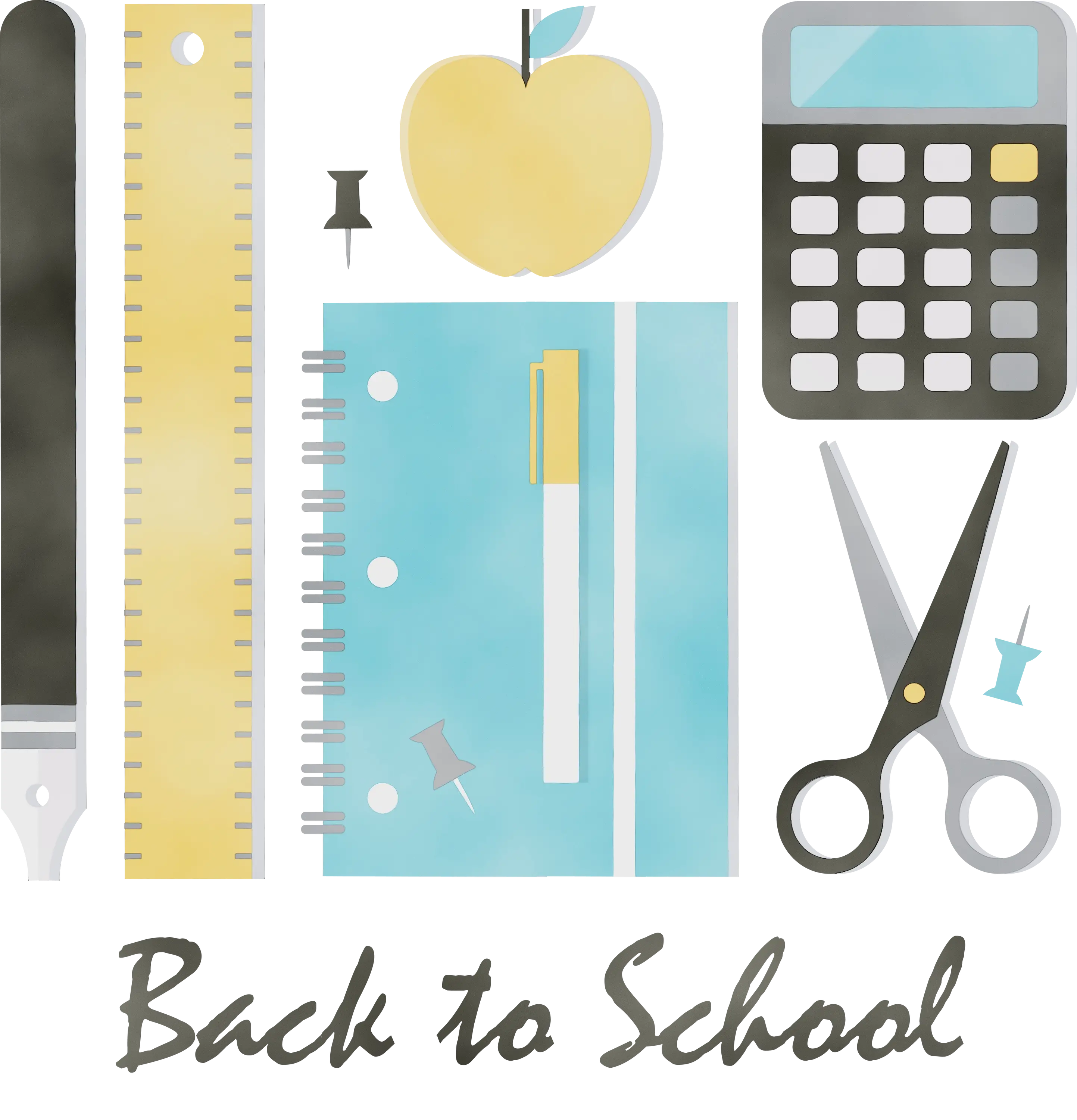 Back to School Stationery Set Illustration