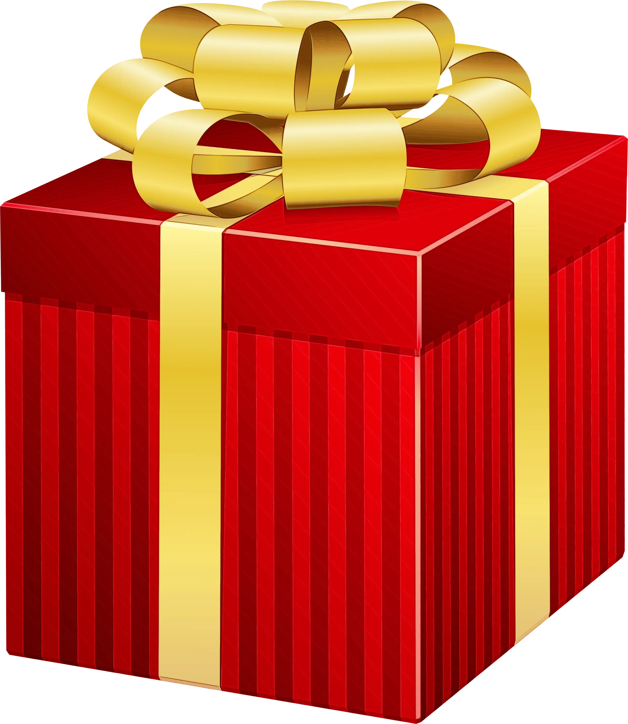Red Gift Box with Golden Ribbon