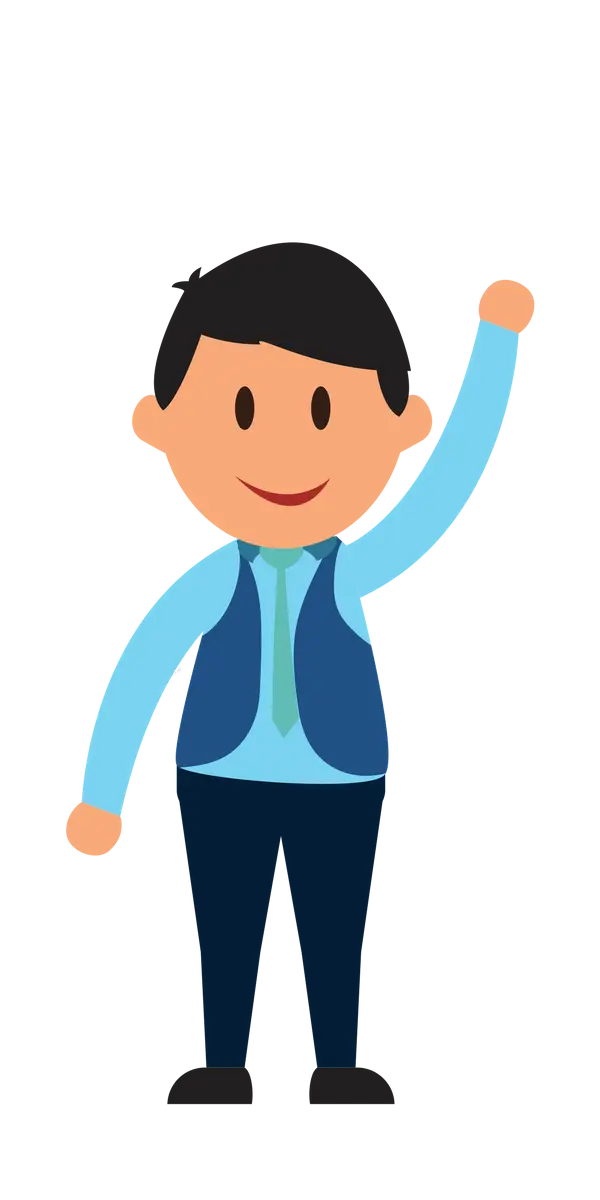 Friendly Businessman Cartoon Character Waving