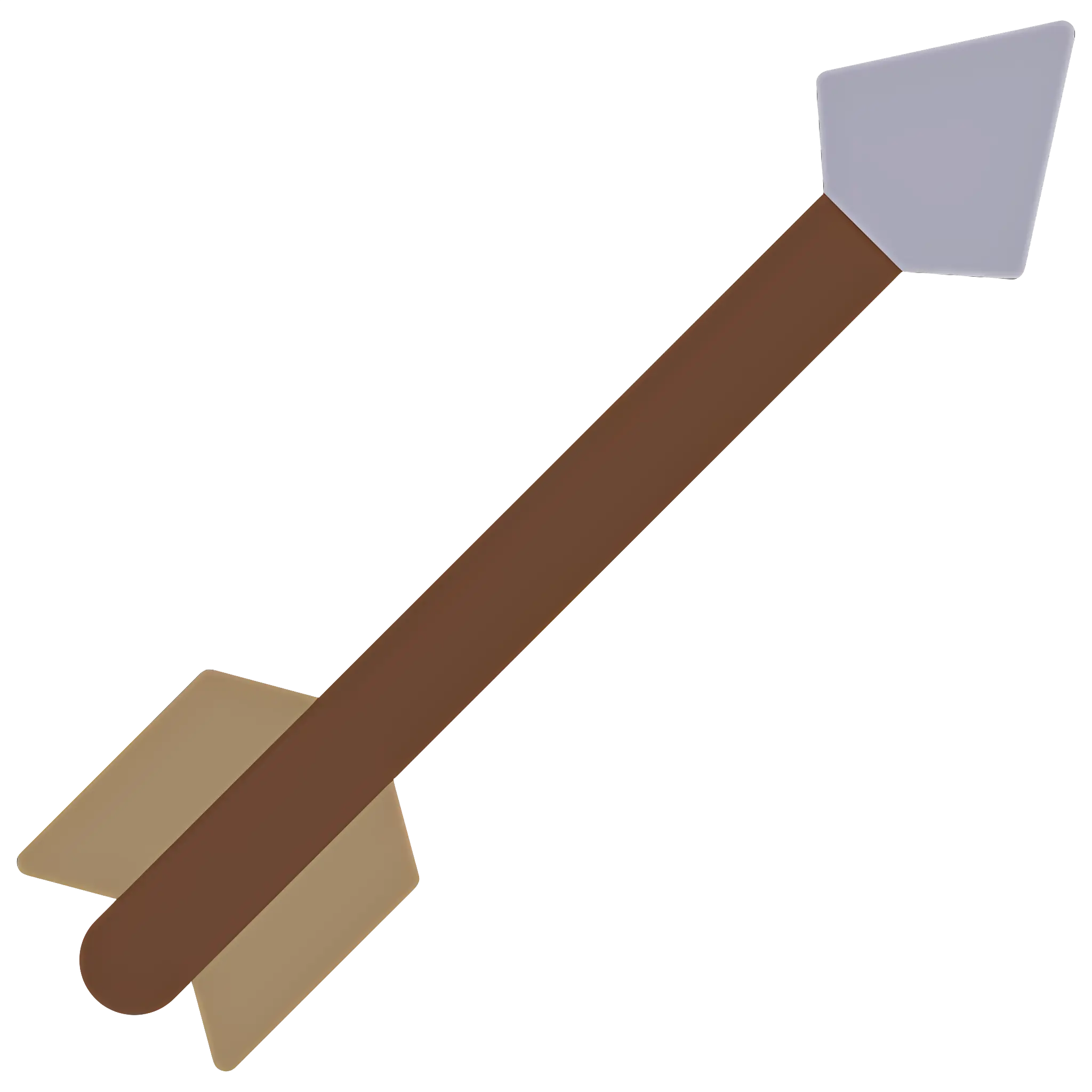 Simple arrow vector with brown shaft and pointed tip
