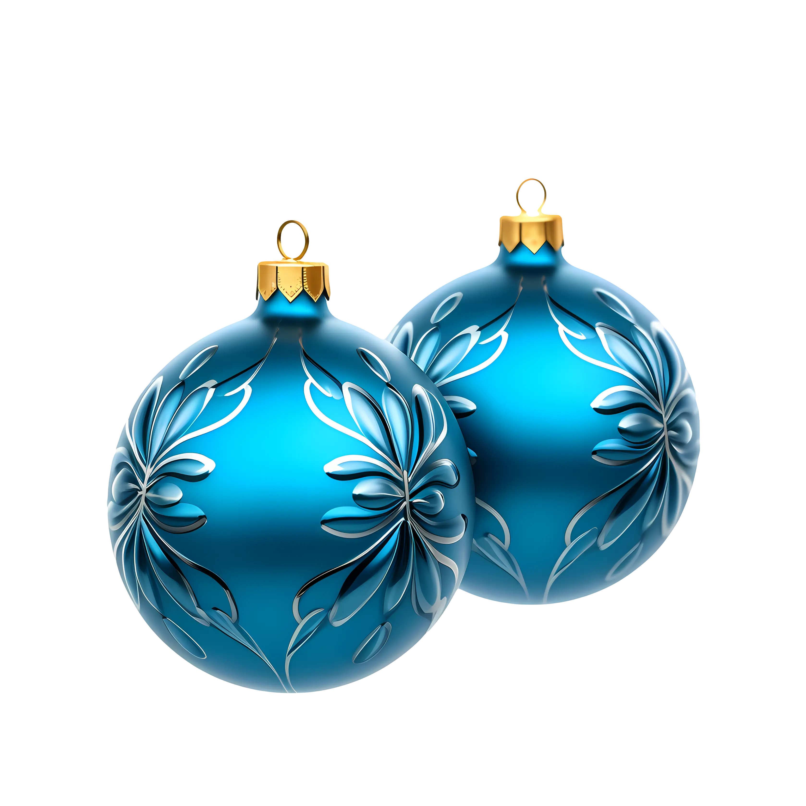 Blue Christmas Ornaments with Patterns
