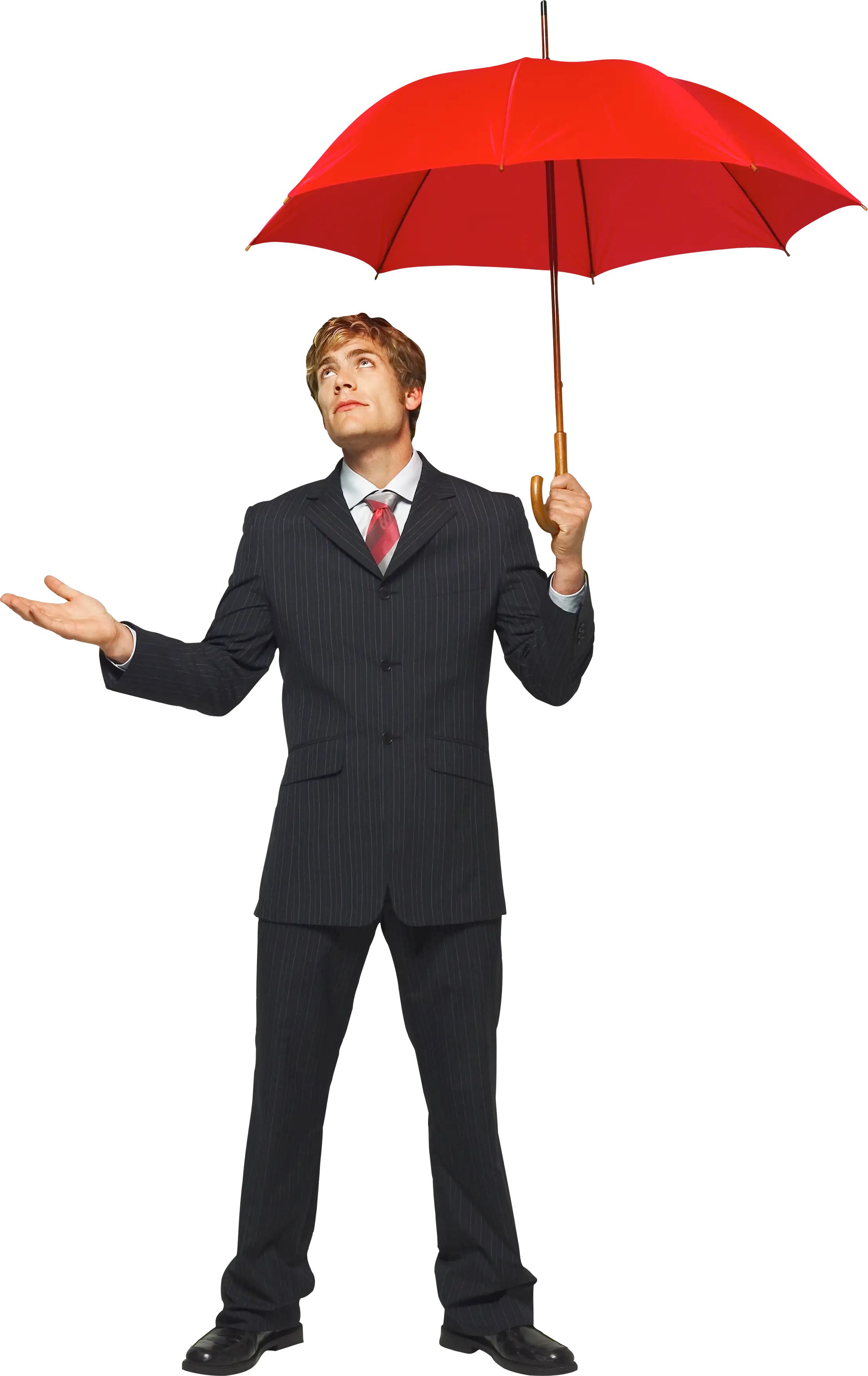 Man with Red Umbrella