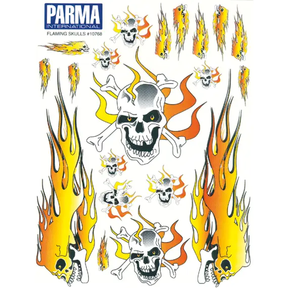 Flaming Skulls Stickers