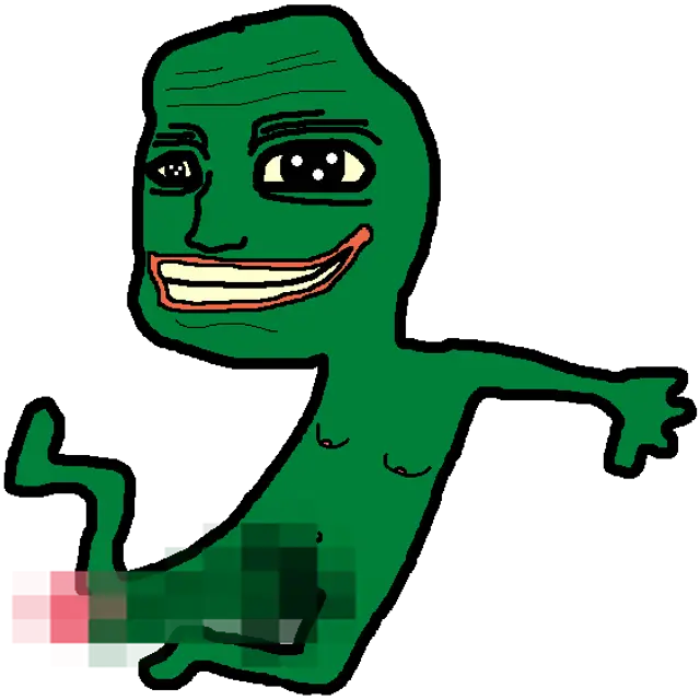 Funny Green Cartoon Character