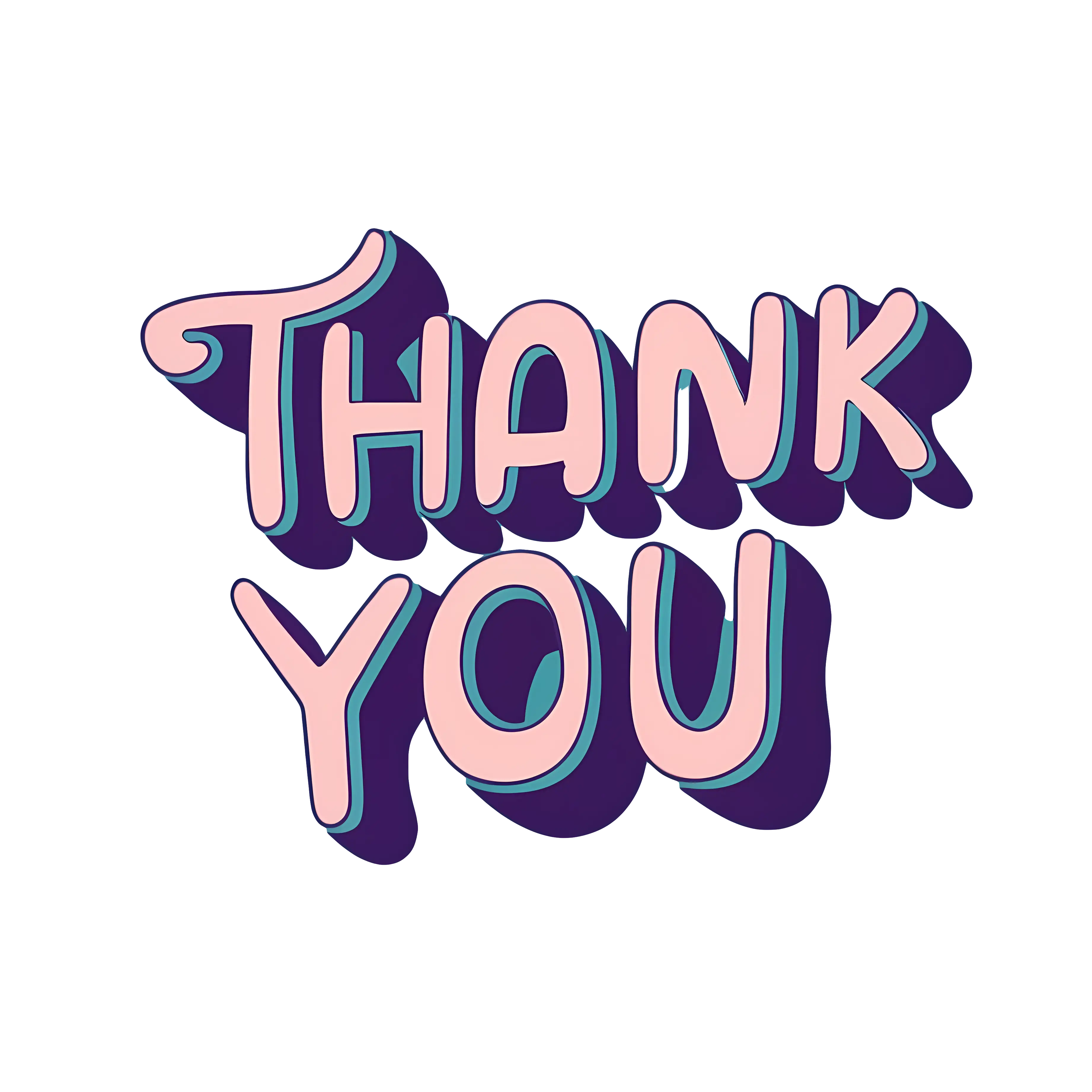 Bright Thank You Typography in Playful Style