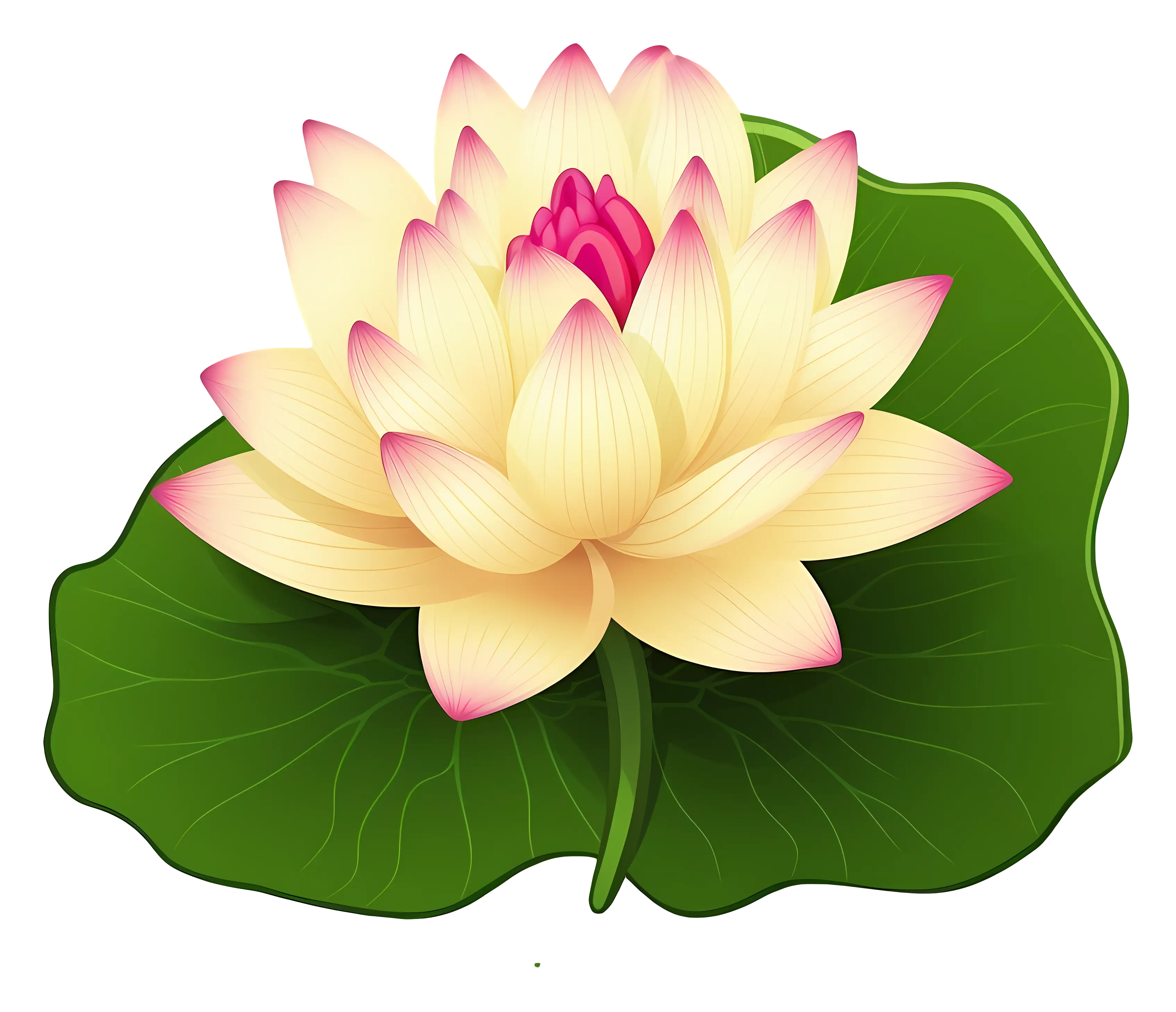 Yellow Lotus Flower with Leaves