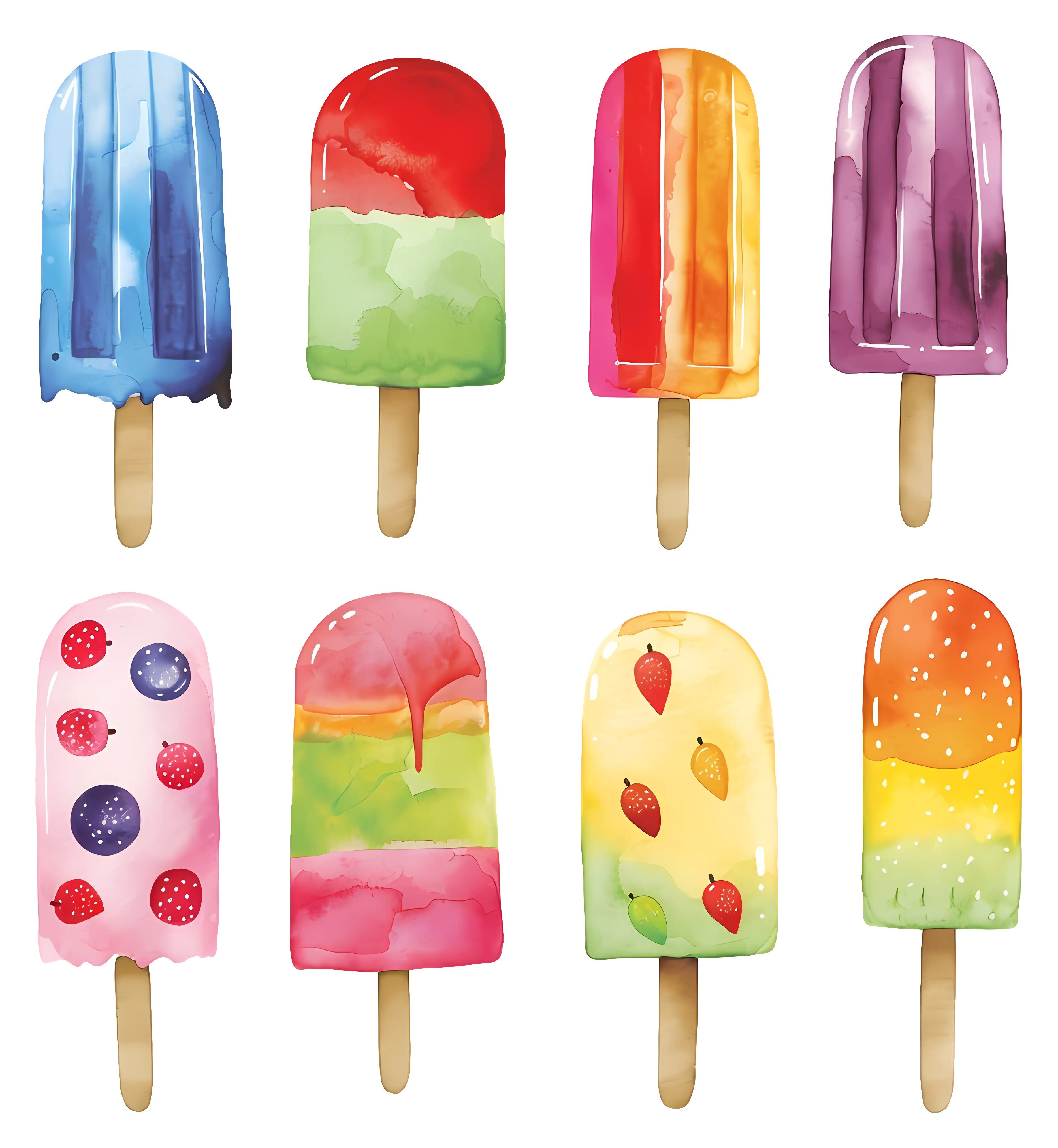 Colorful Ice Popsicles for Summer Treats