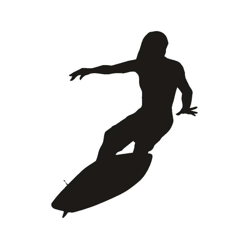 Silhouette of a Surfer Riding Waves