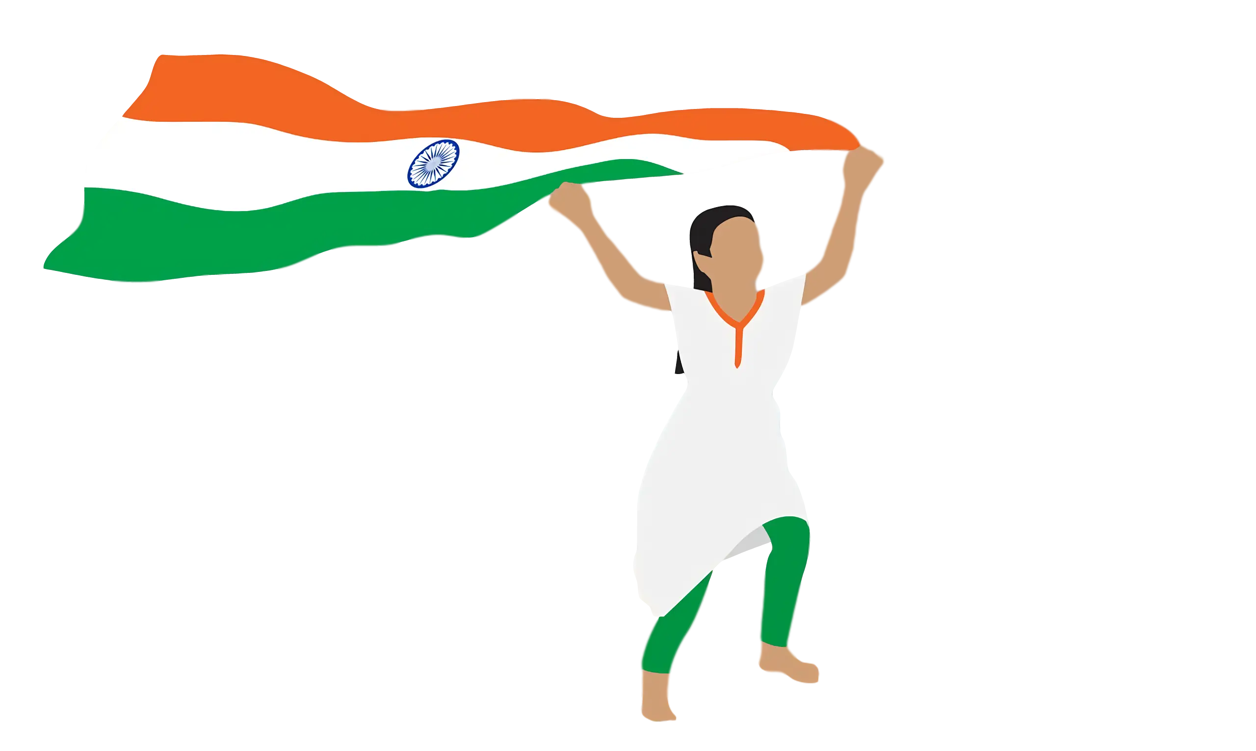 Woman Holding Indian Flag