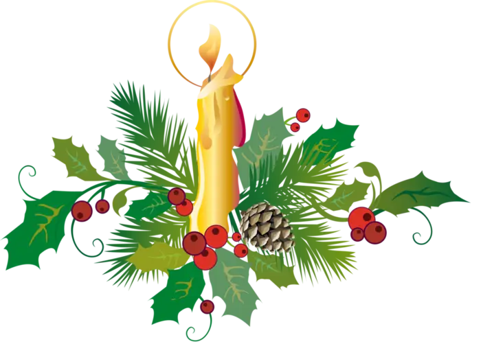 Festive Candle with Christmas Greenery