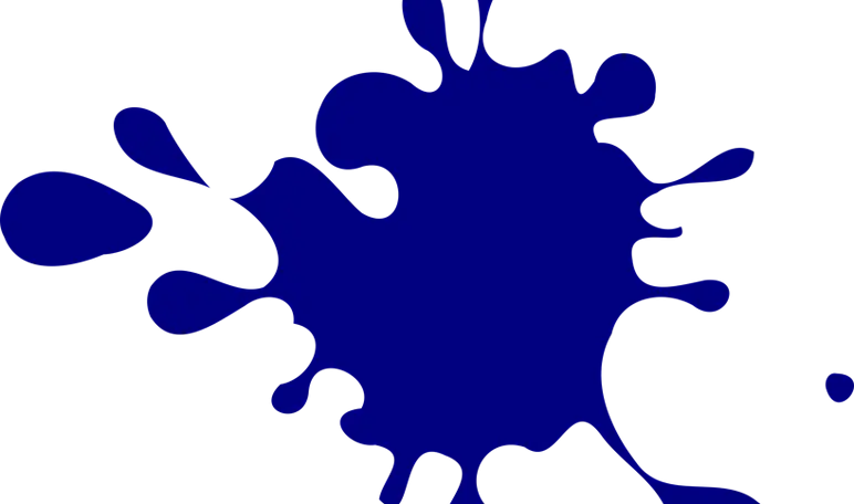 Blue Paint Splash in Abstract Design