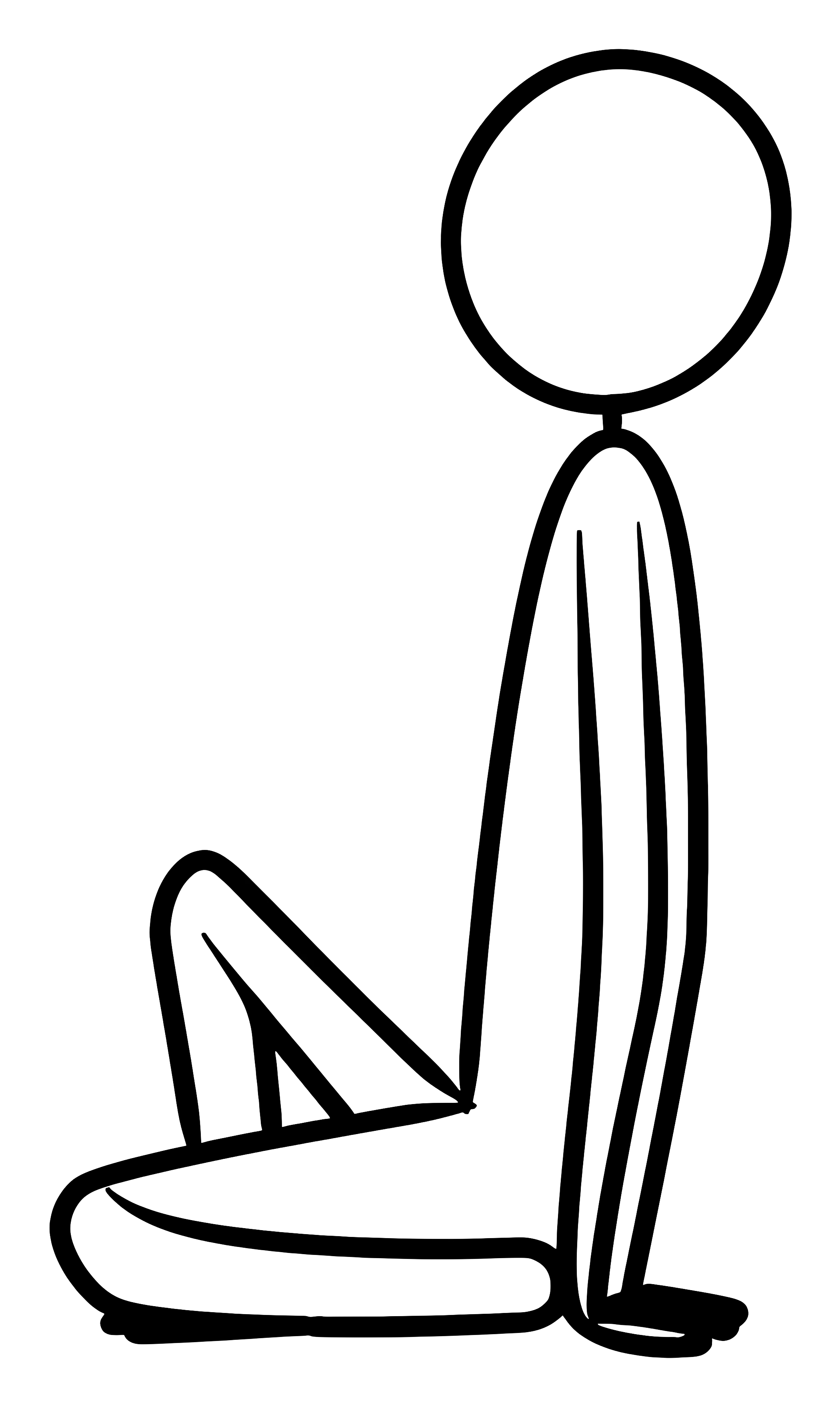 Minimalist Stick Figure Sitting Illustration