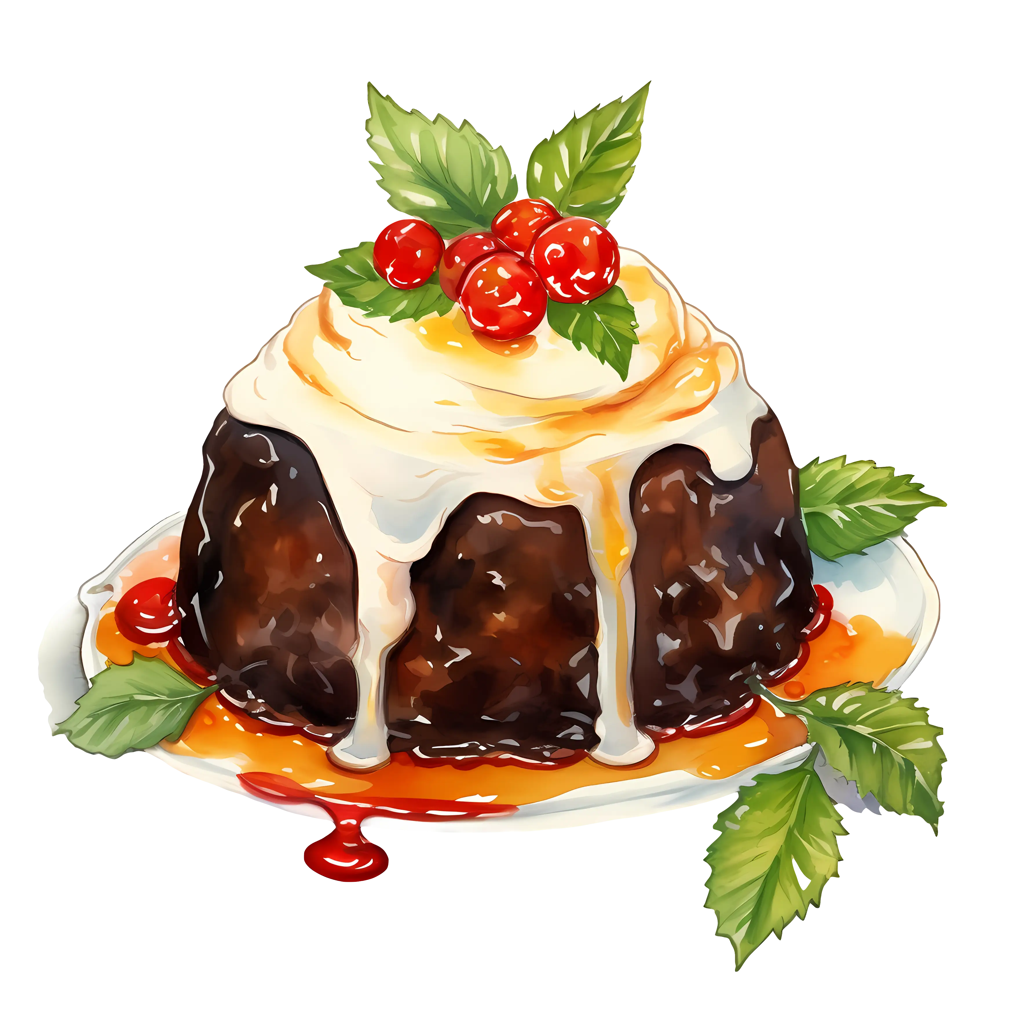 Festive Christmas Pudding with Berries