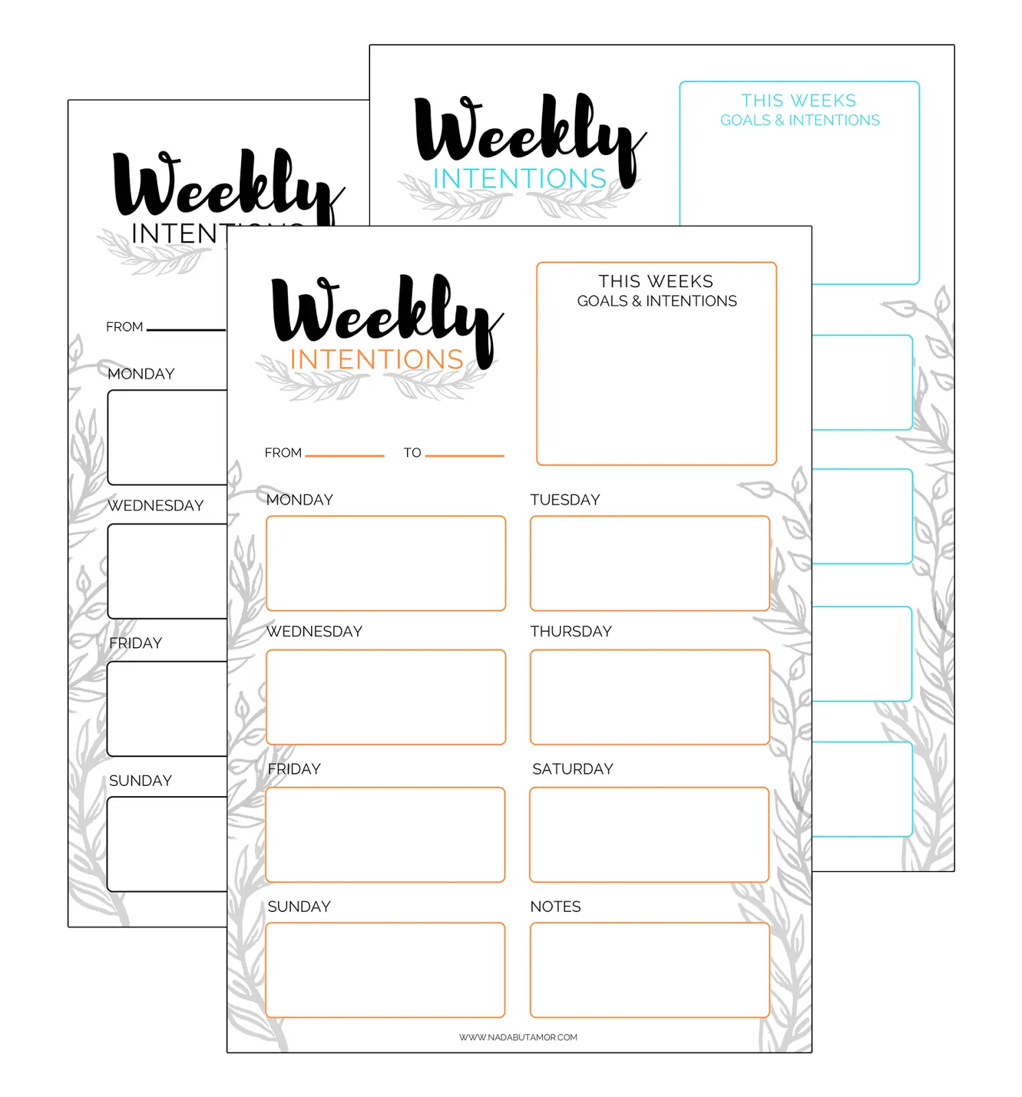 Weekly Intentions Planner