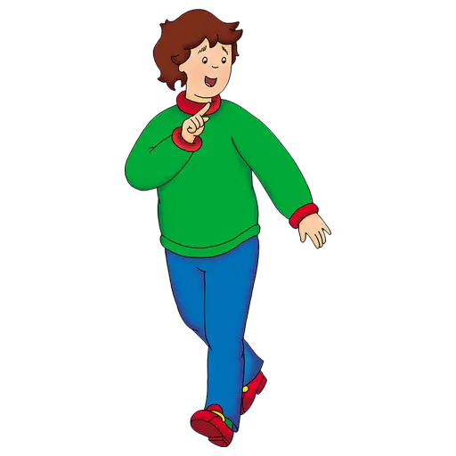Cartoon Walking Character in Colorful Outfit
