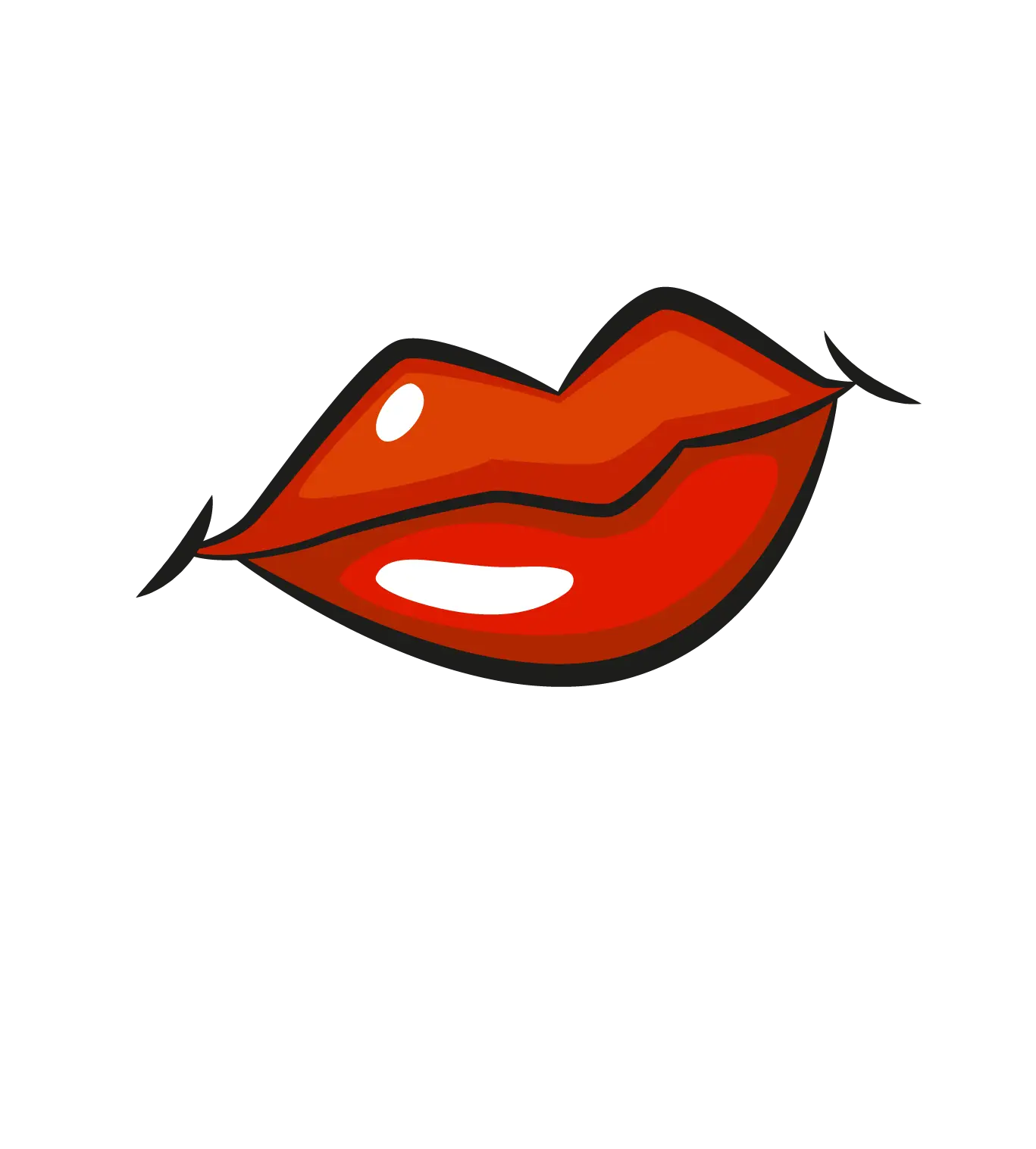 Red Cartoon Lips Illustration