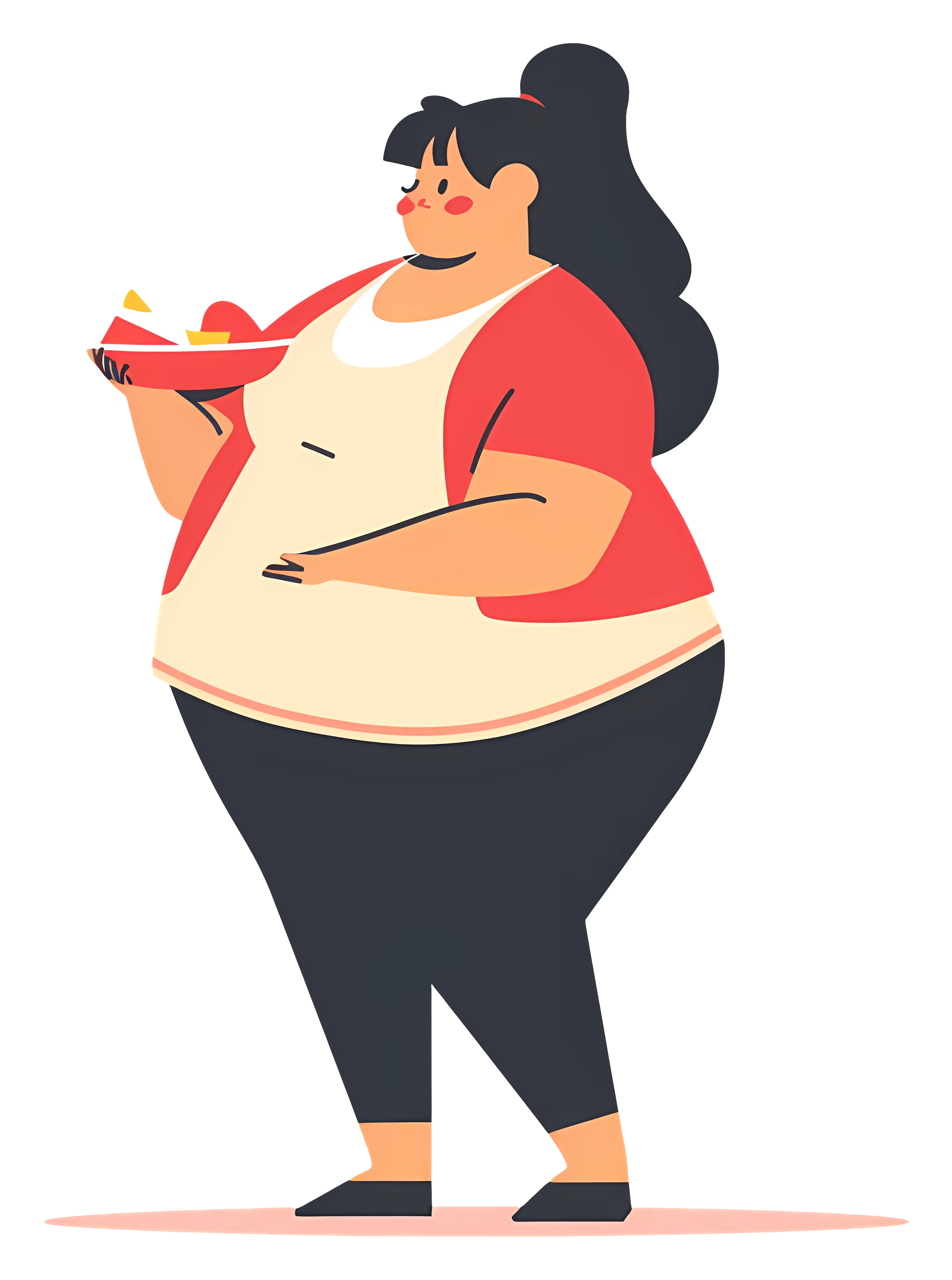 Illustration of a Person Holding a Plate of Food