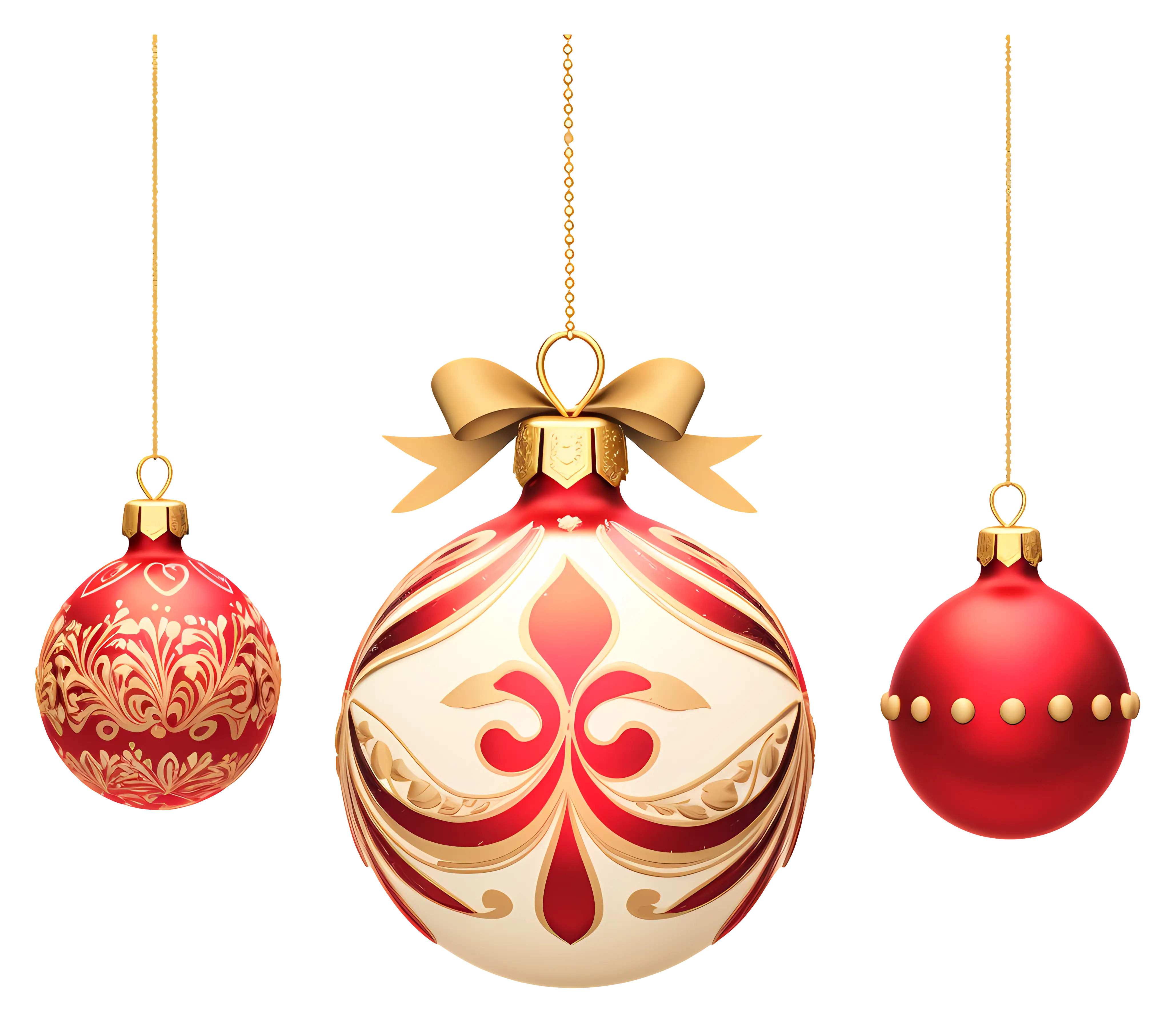 Beautiful Red and Gold Christmas Ornaments