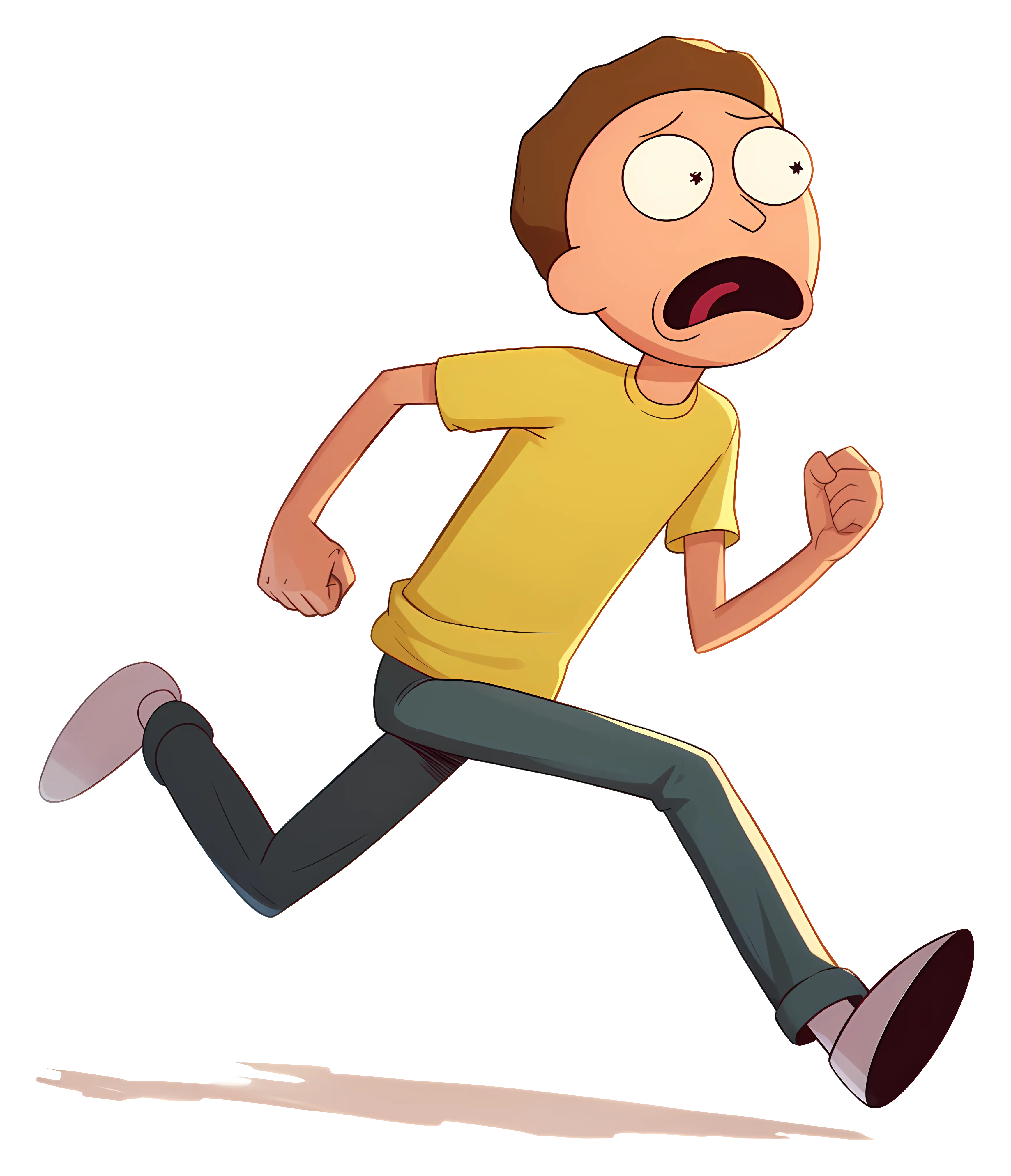 Running Cartoon Character in Panic