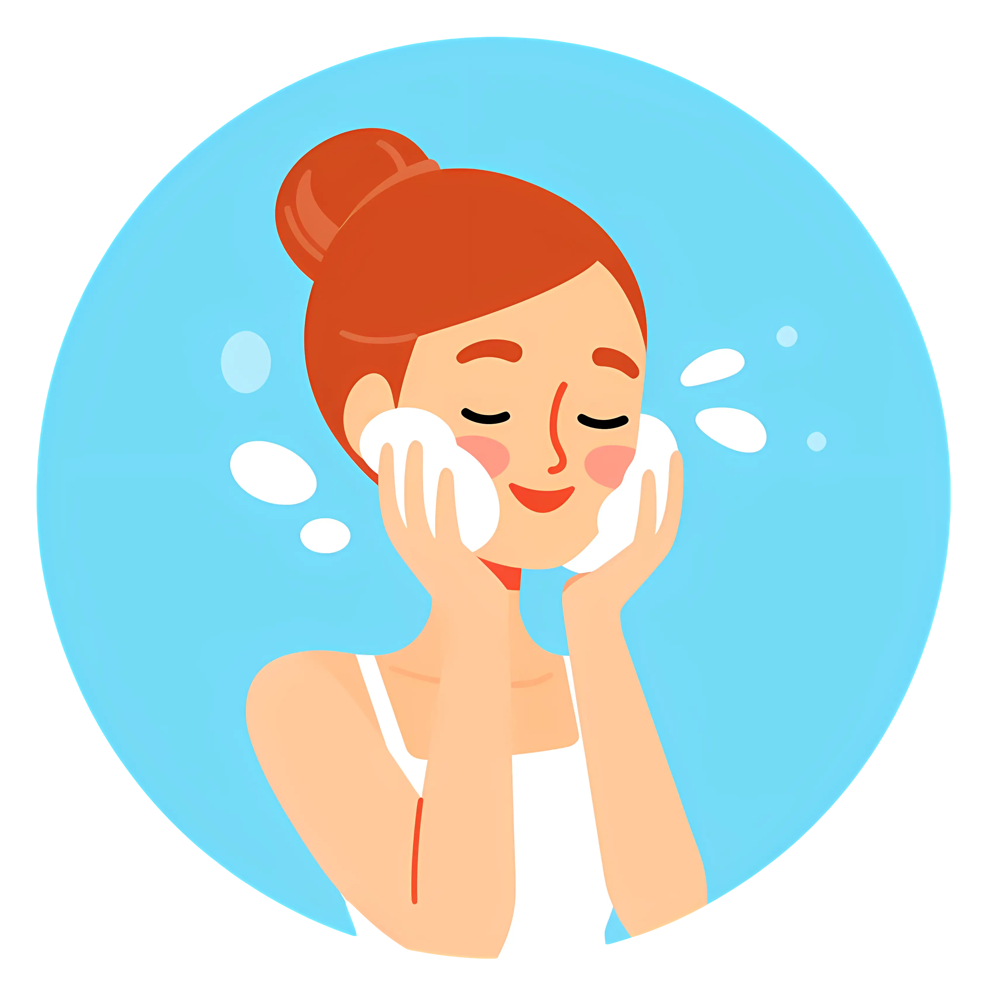 Illustration of Face Washing Routine
