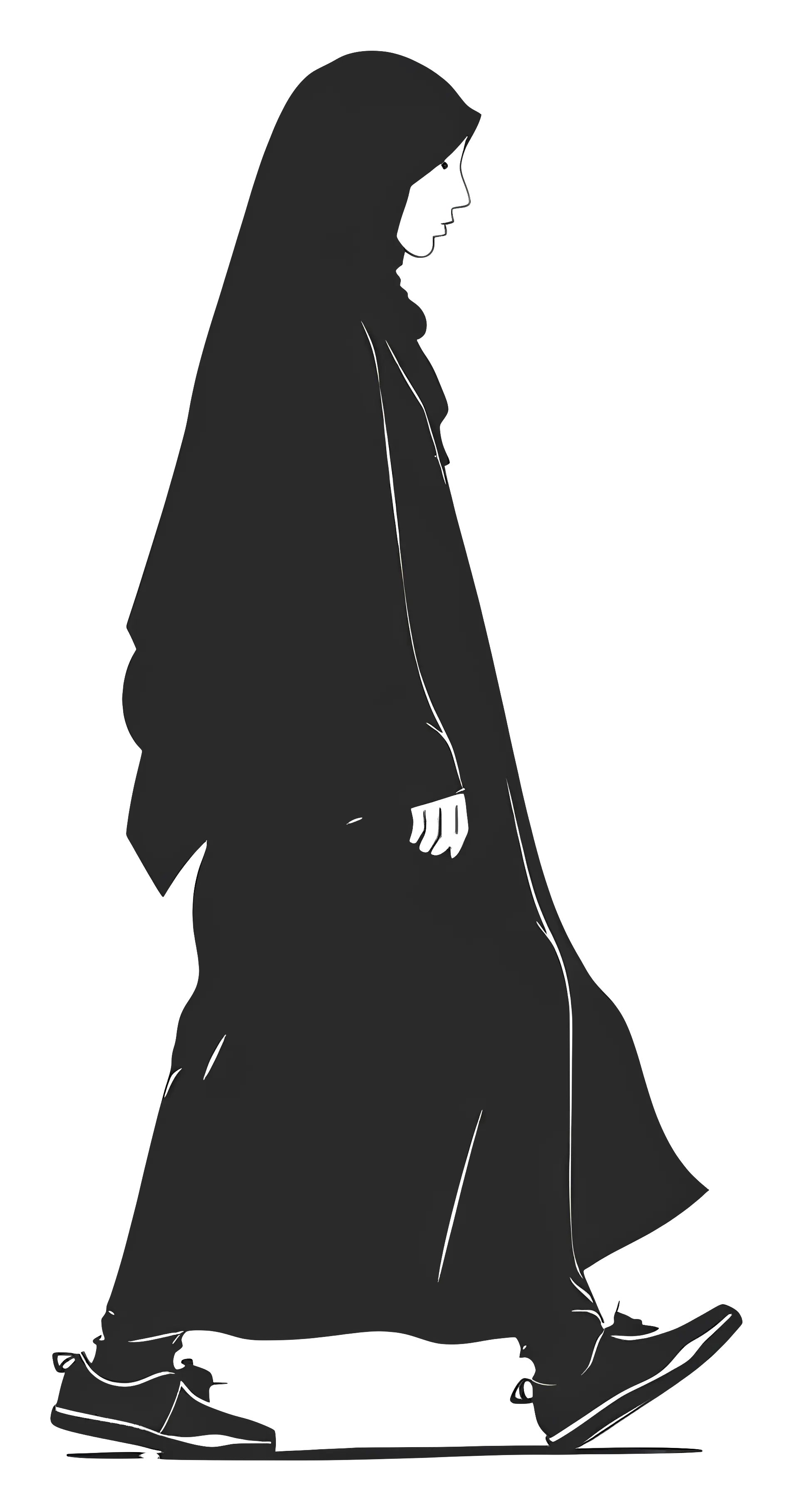 Silhouette of a Walking Woman