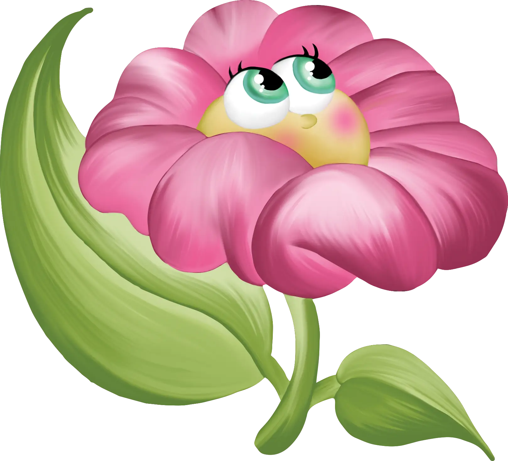 Cute Cartoon Flower with Eyes
