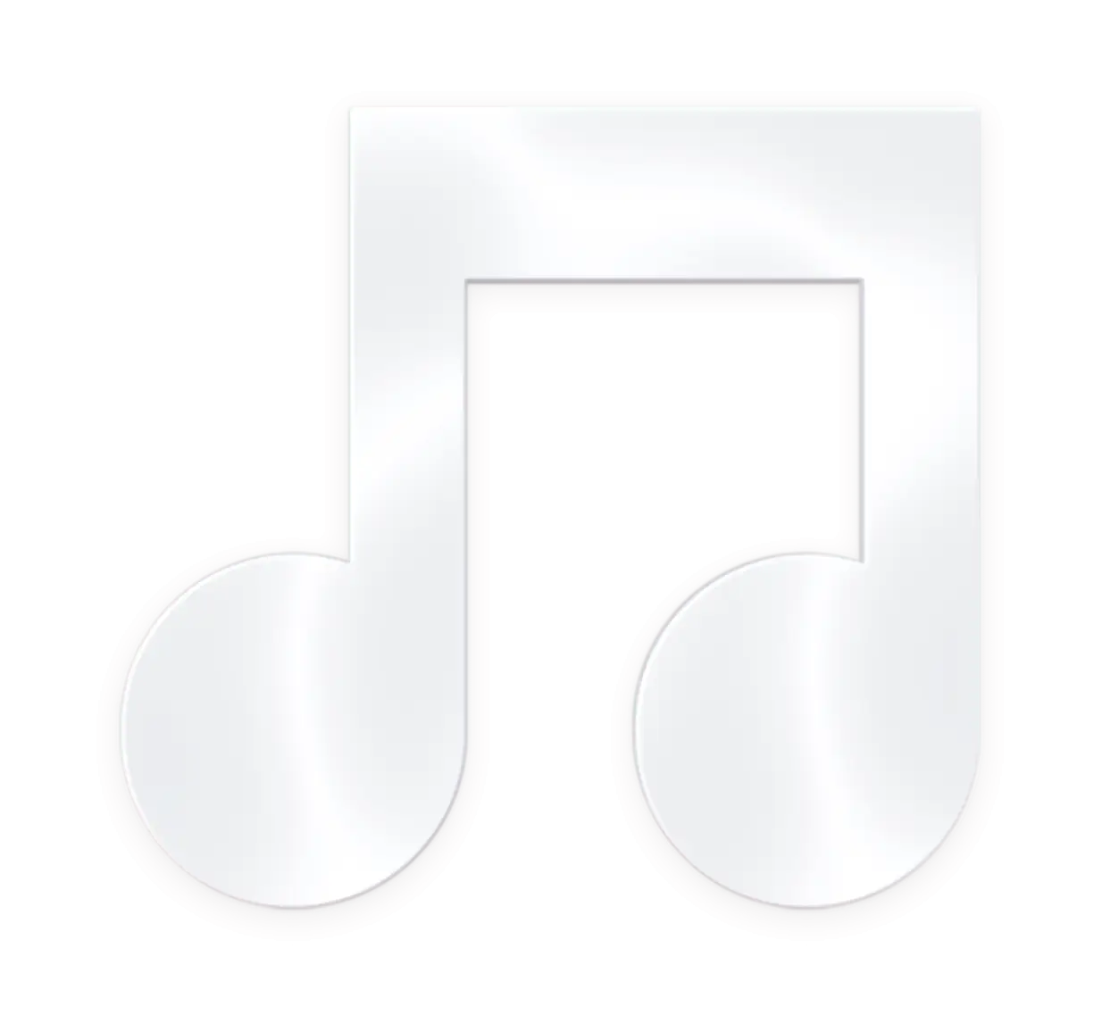 Glossy White Musical Note Icon