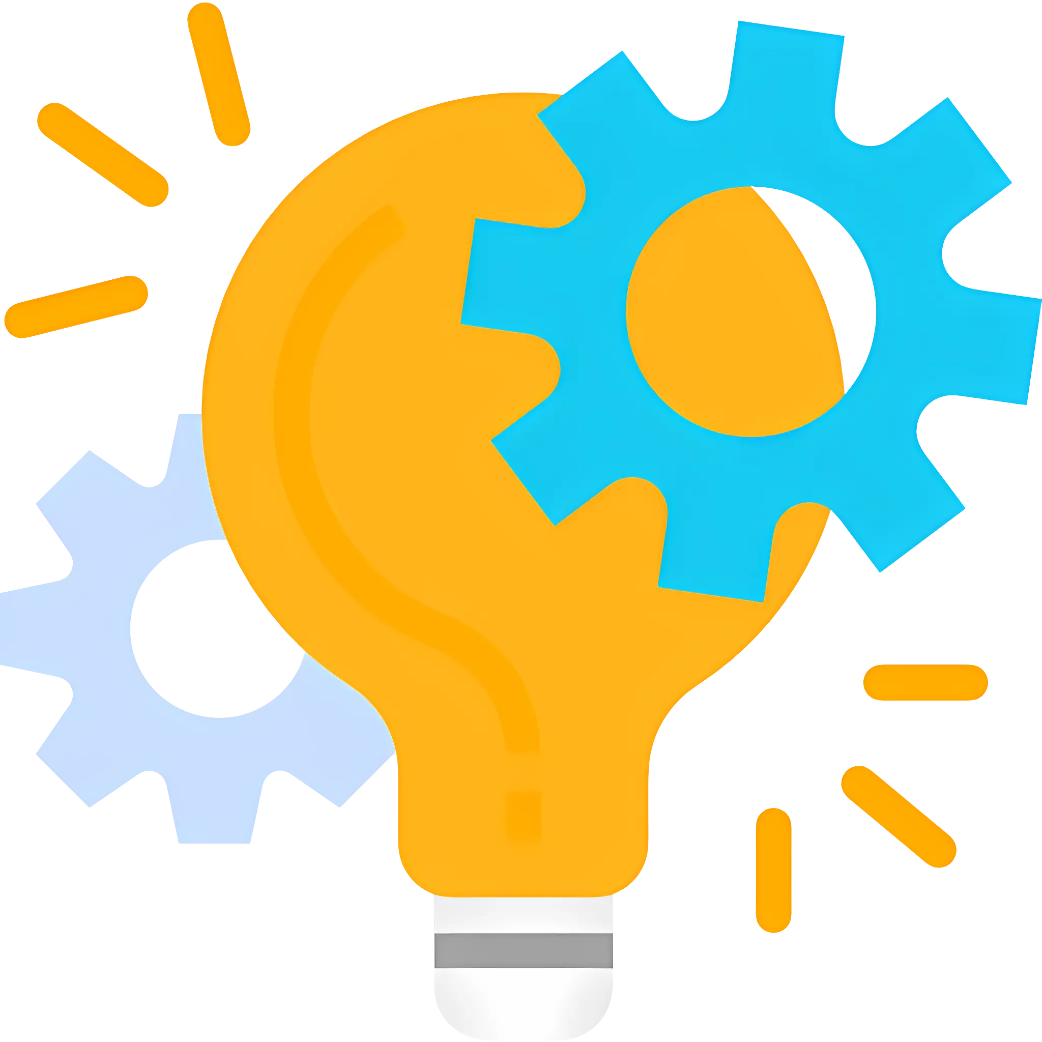 Lightbulb with Gears Concept Icon