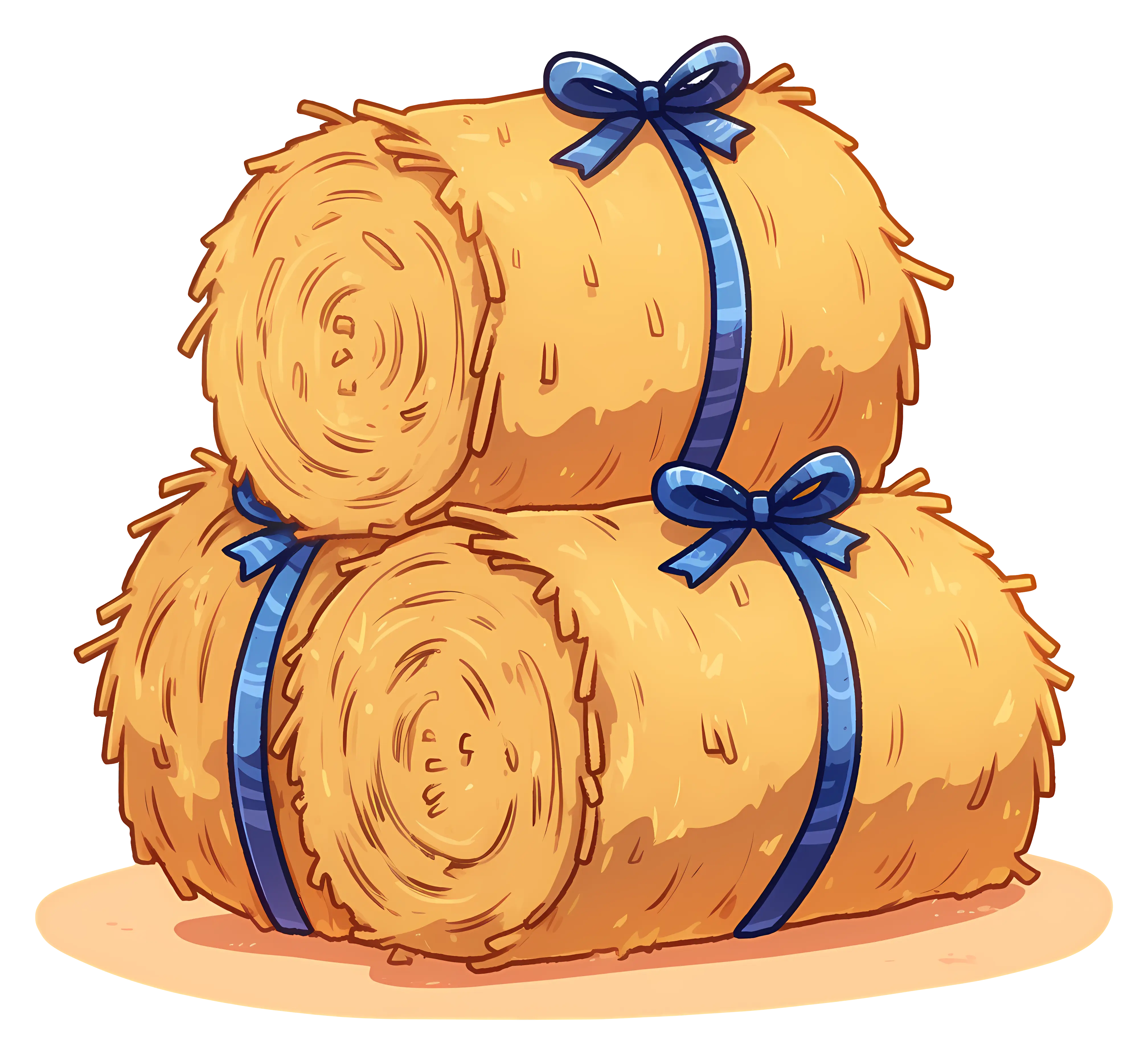 Hay Bales Tied with Ribbons